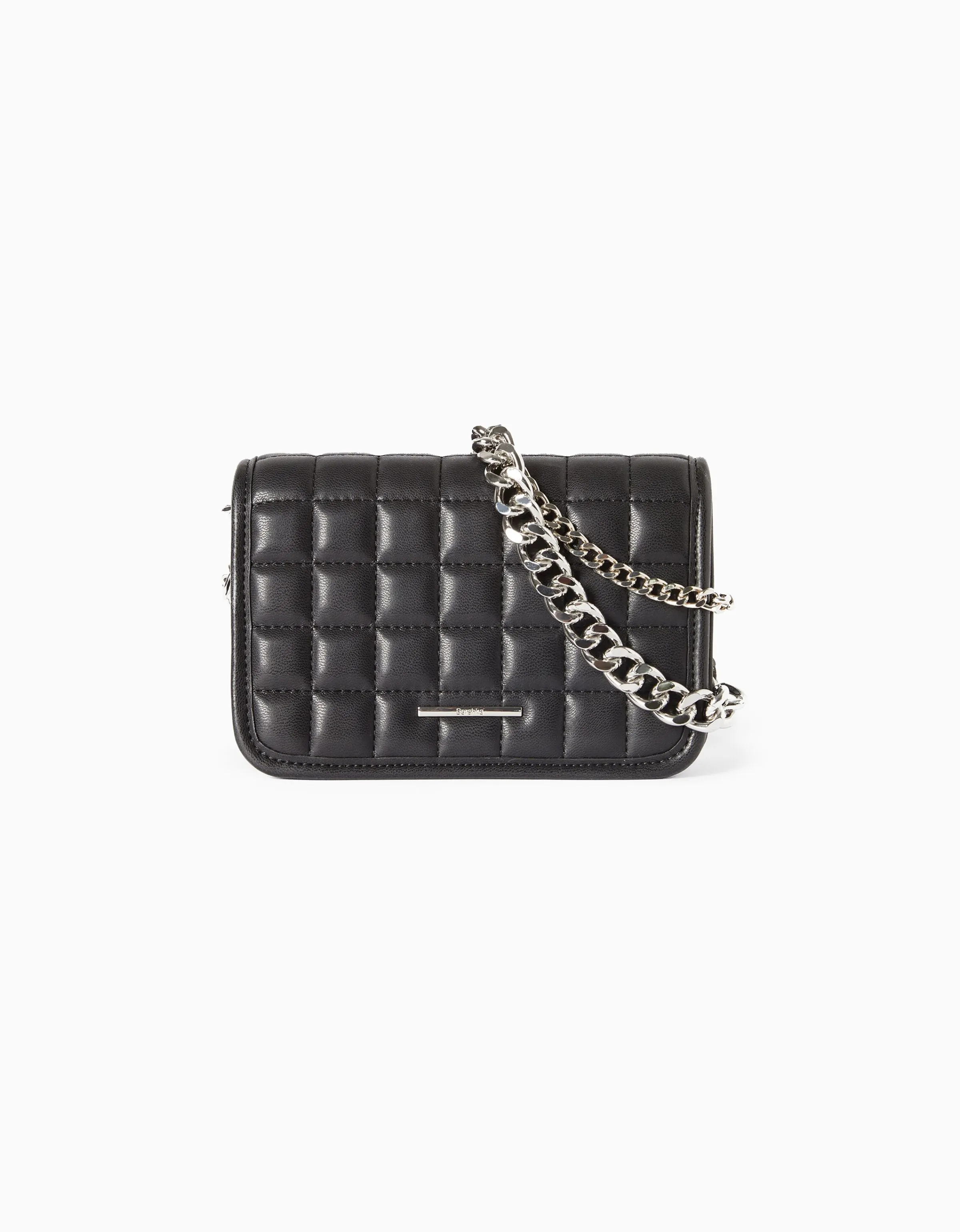 BERSHKA Bolso acolchado cadena Crudo Clearance