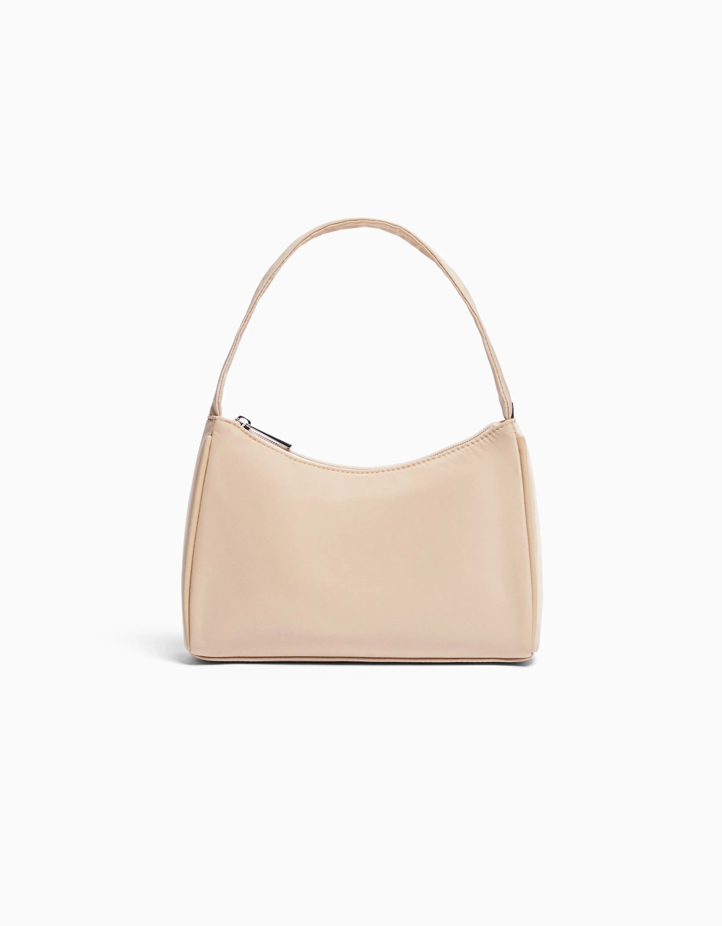 BERSHKA Bolso asa hombro tejido Beige Hot