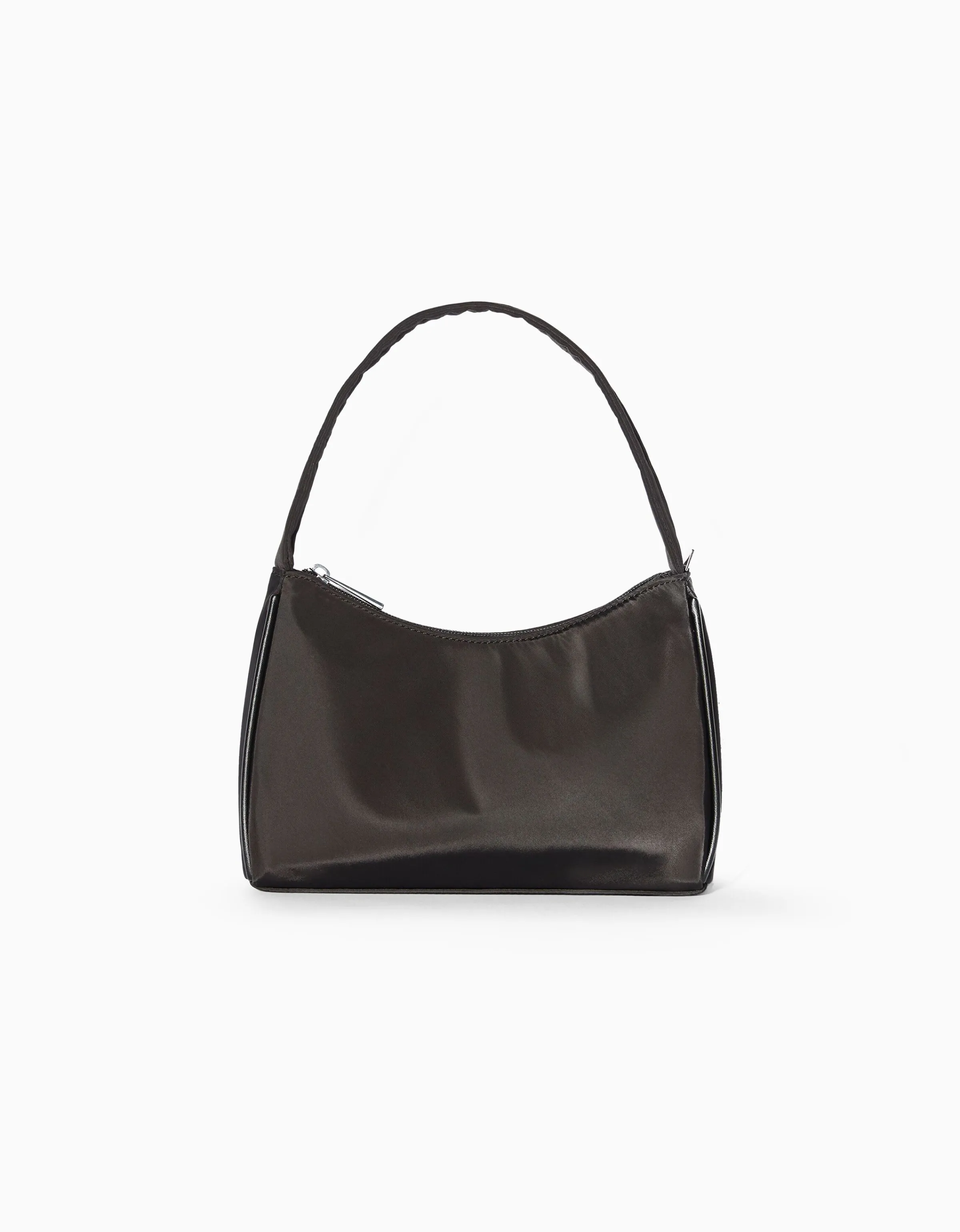 BERSHKA Bolso asa hombro tejido Negro Fashion