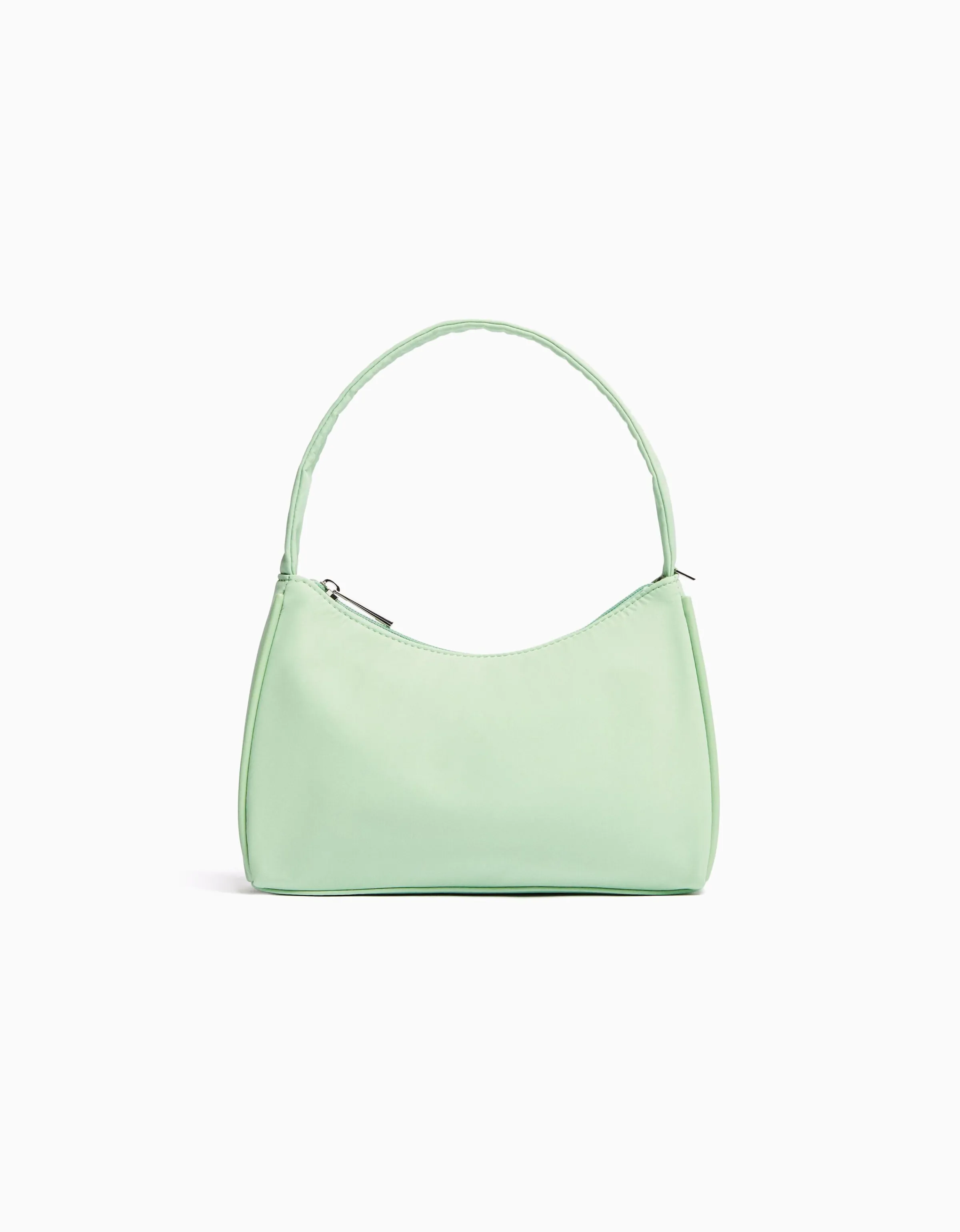 BERSHKA Bolso asa hombro tejido Turquesa Best