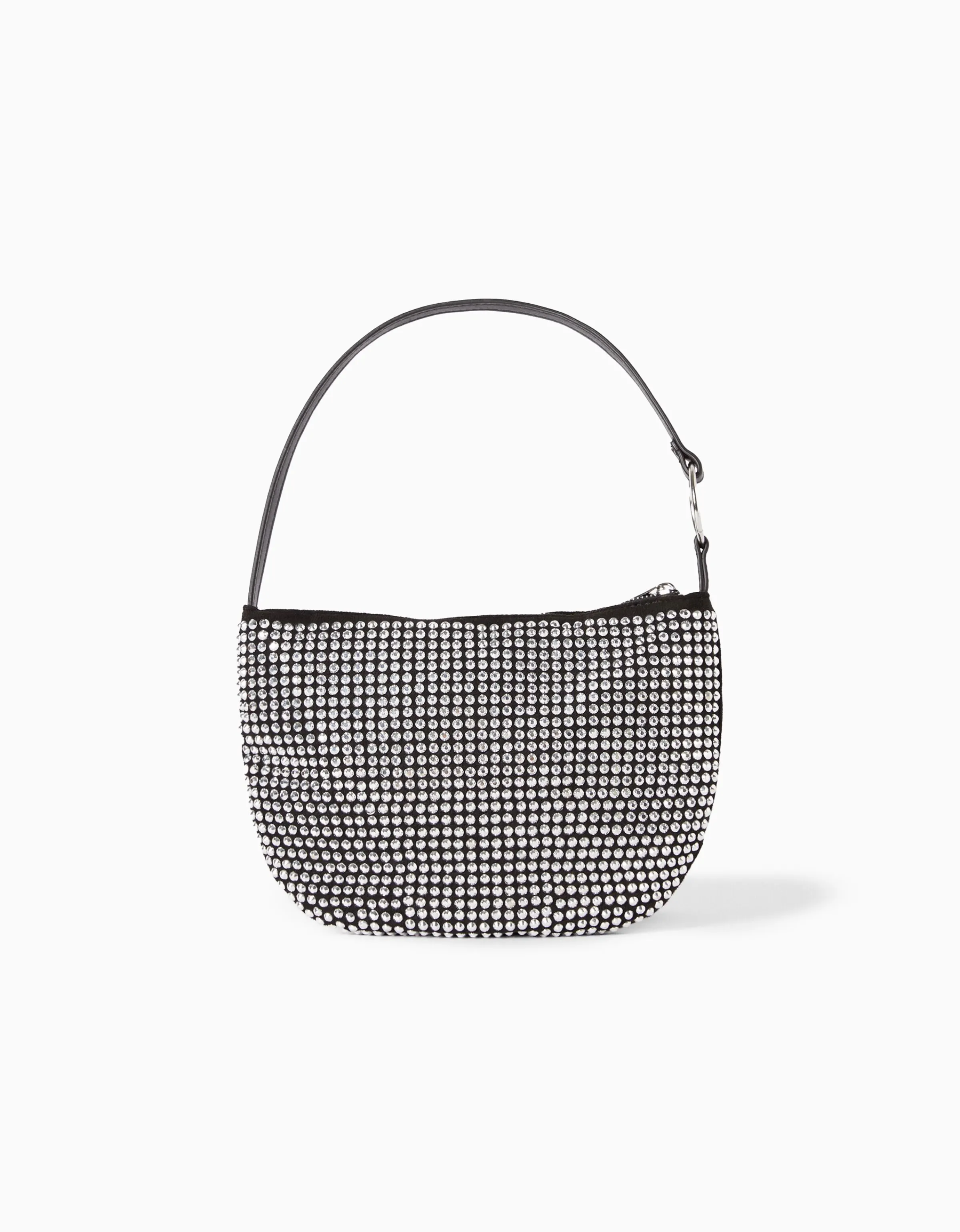 BERSHKA Bolso asa strass Negro Cheap