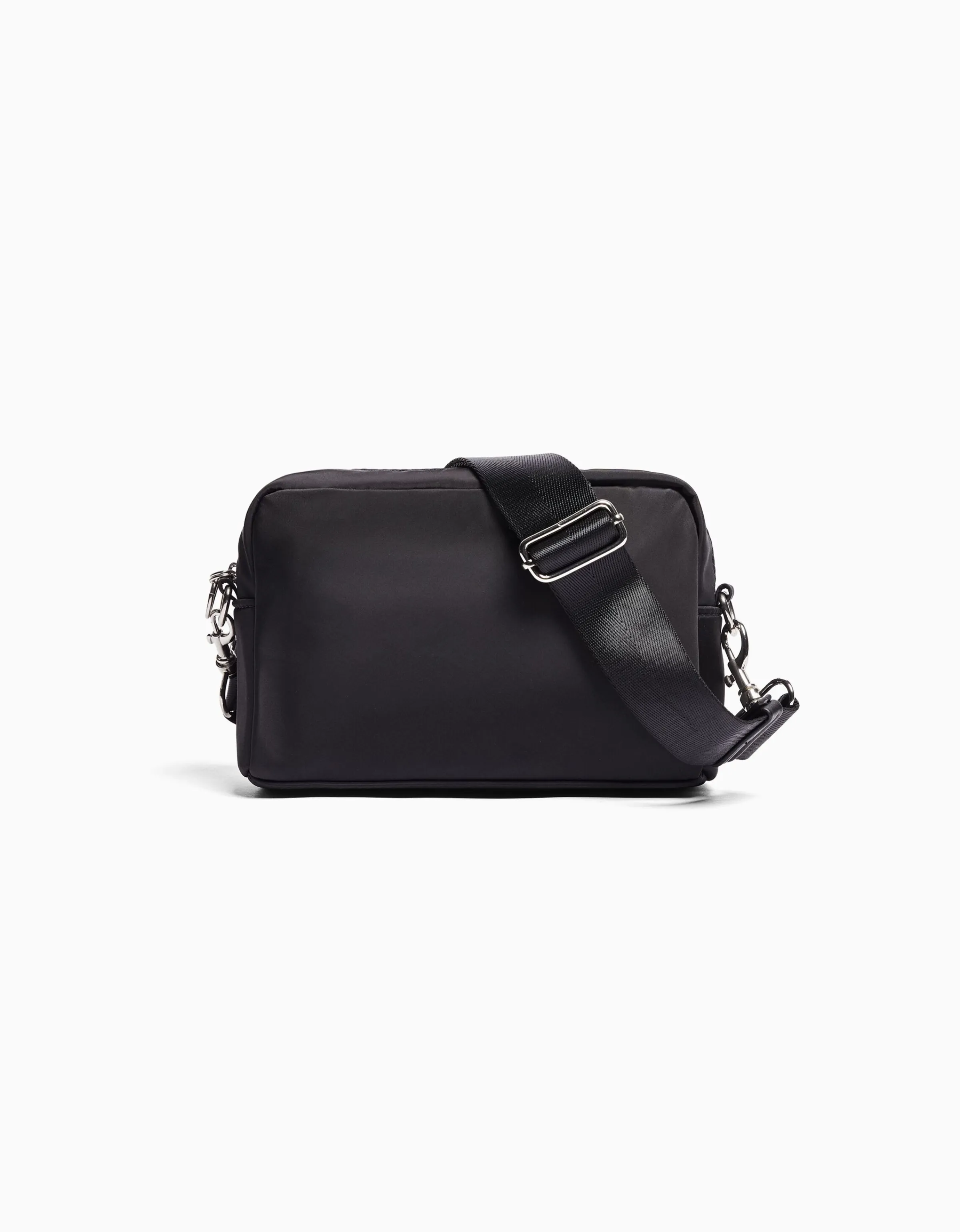 BERSHKA Bolso bandolera monocolor Negro Best