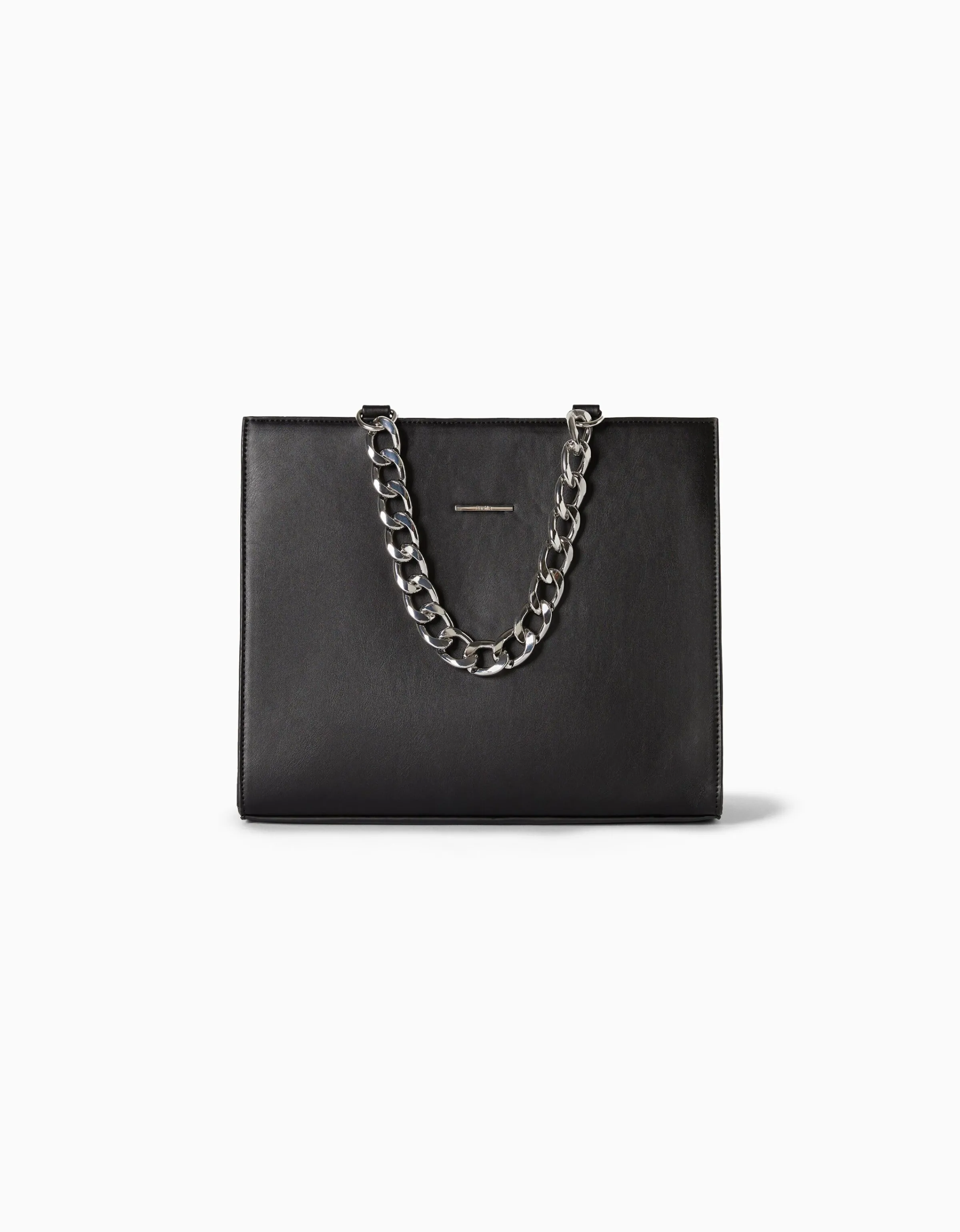 BERSHKA Bolso cadena chunky Negro Sale