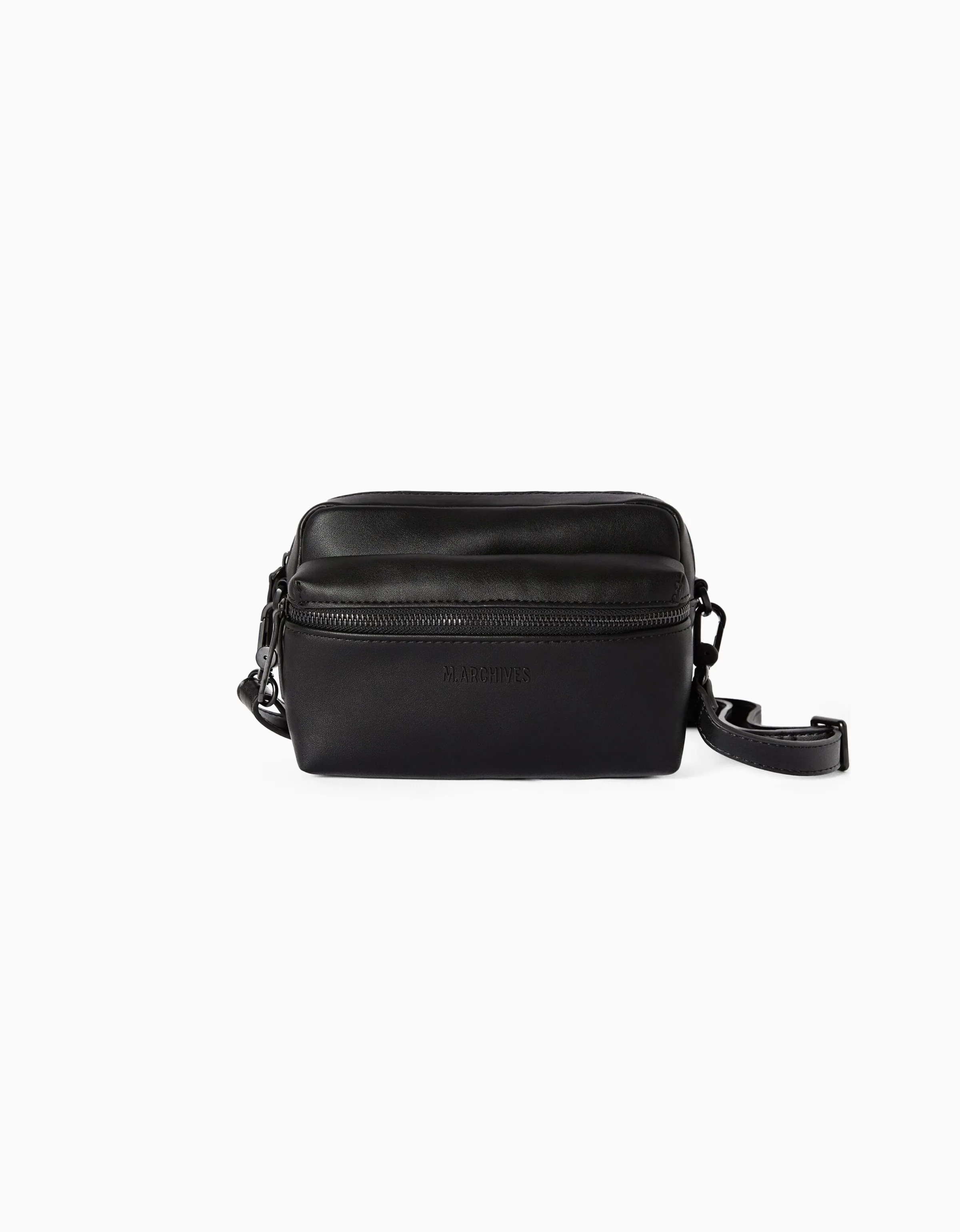 BERSHKA Bolso crossbody básico Negro Cheap