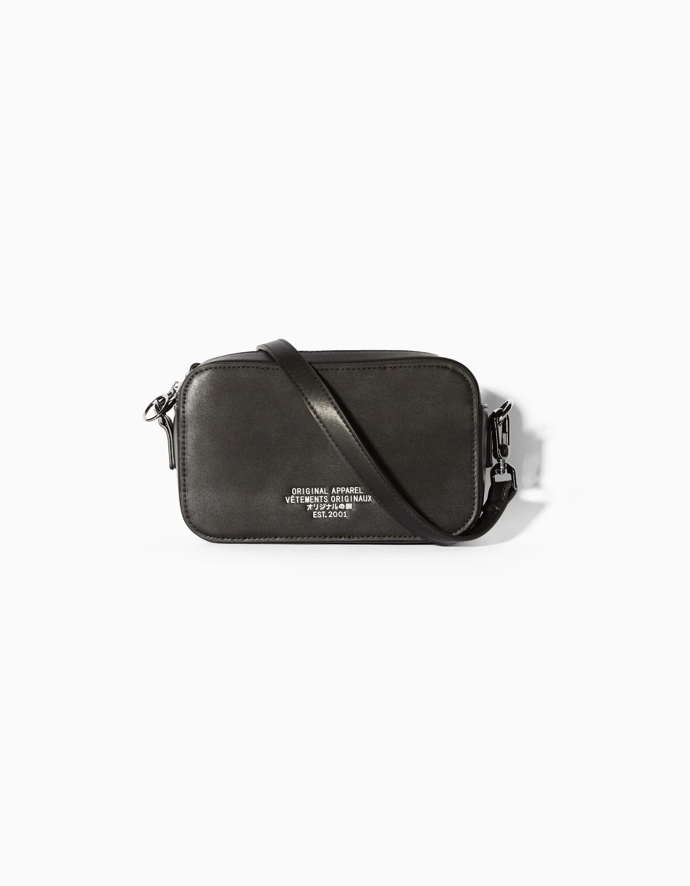 BERSHKA Bolso crossbody rígido Negro Clearance