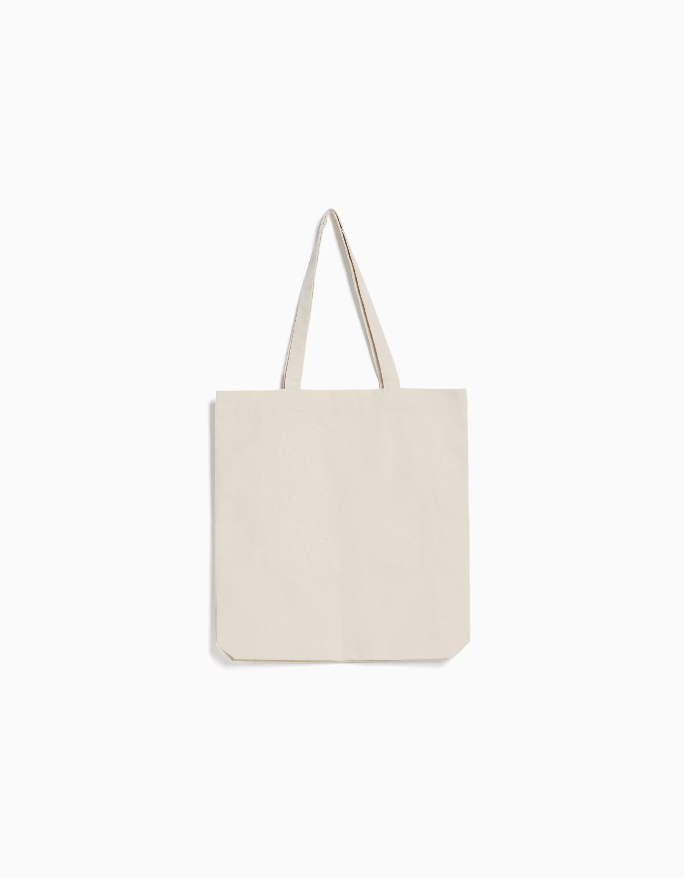 BERSHKA Bolso shopper canvas print Crudo Best