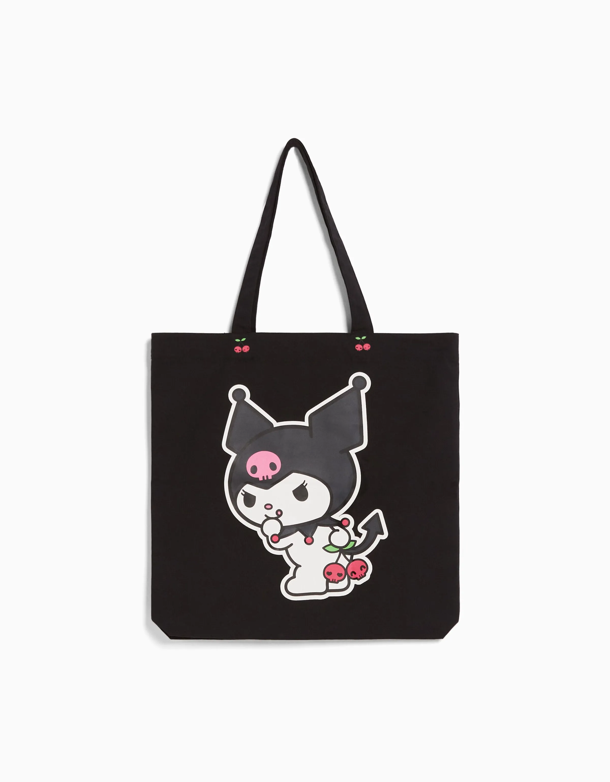 BERSHKA Bolso shopper canvas print Kuromi Negro Best