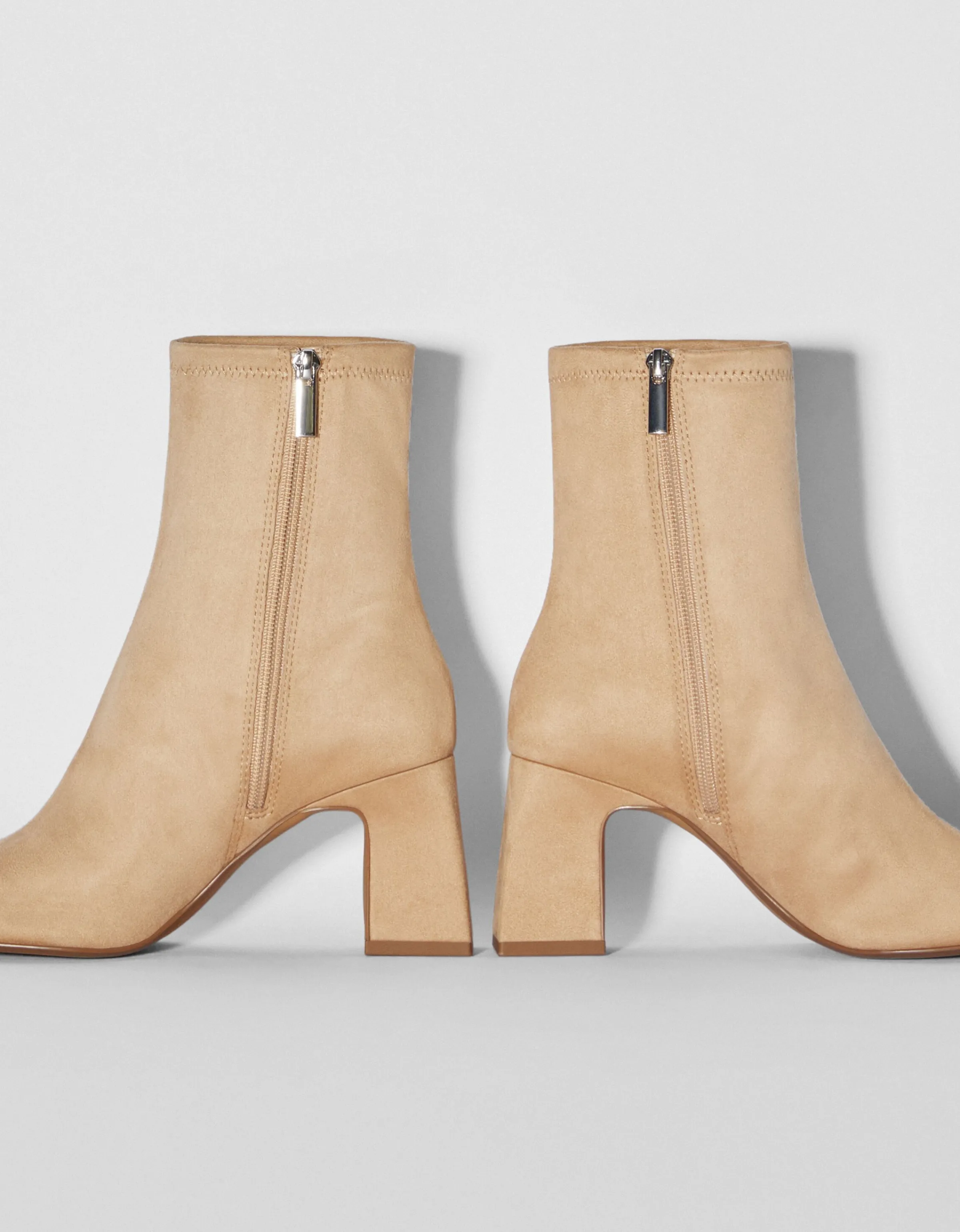 BERSHKA Botines de tacón ajustados Camel Best Sale