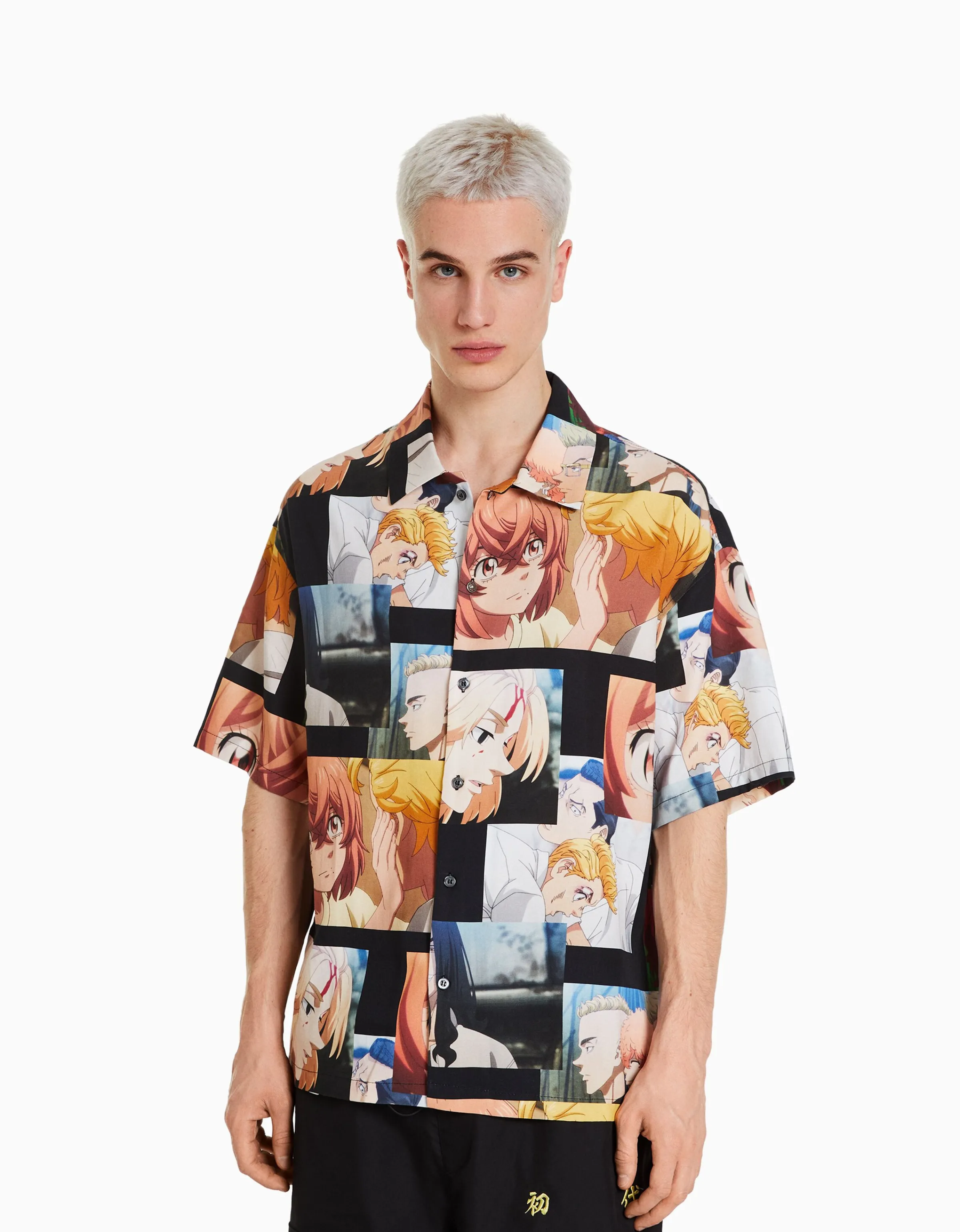 BERSHKA Camisa manga corta print TOKYO REVENGERS Multicolor Discount