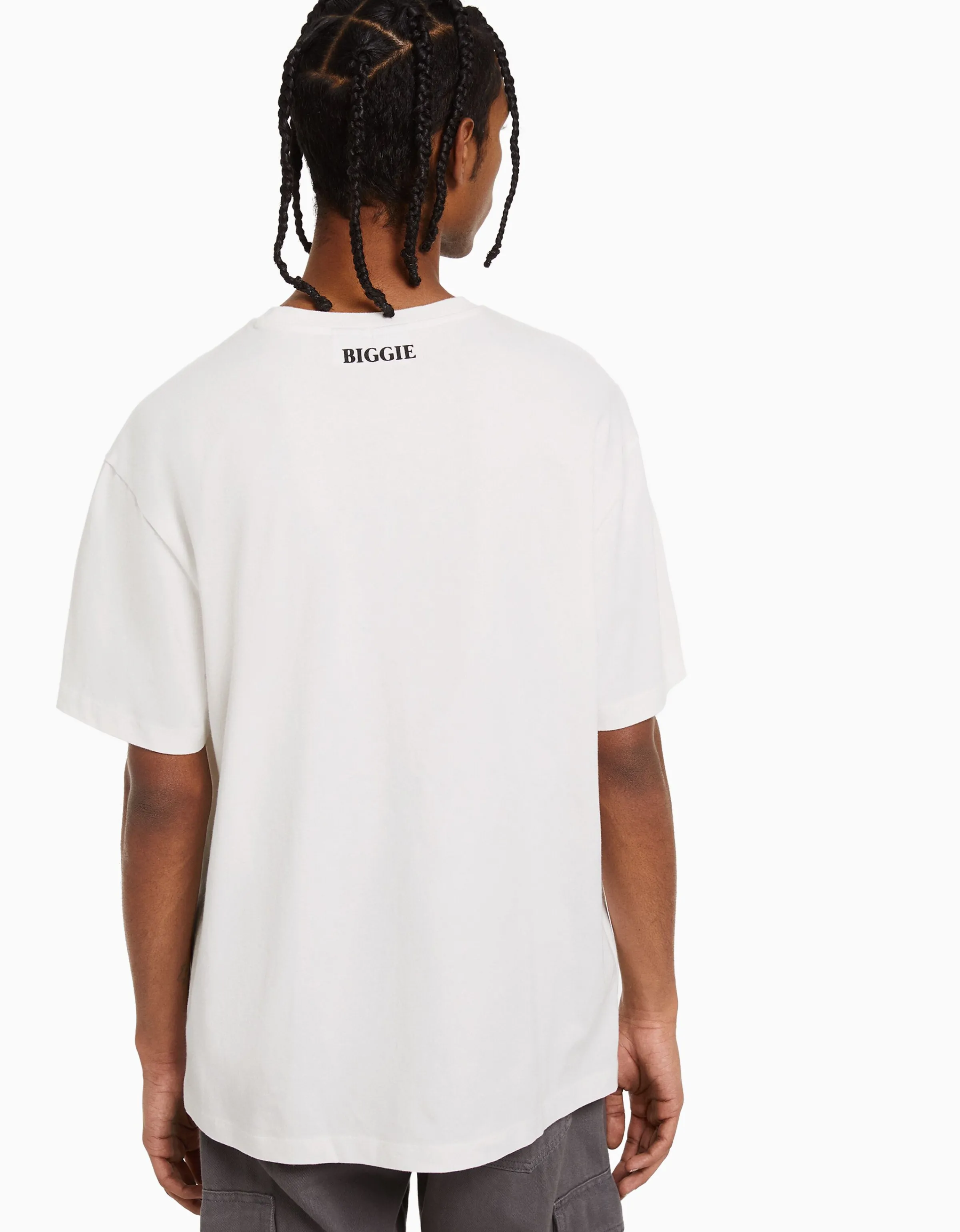 BERSHKA Camiseta manga corta boxy fit The Notorious B.I.G. Blanco Flash Sale