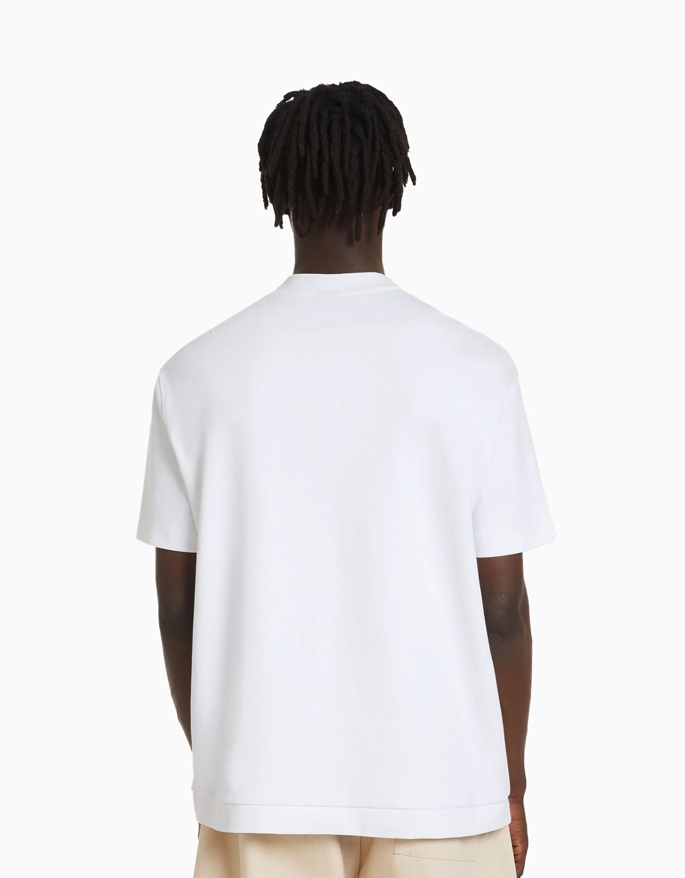 BERSHKA Camiseta manga corta interlock Blanco Fashion