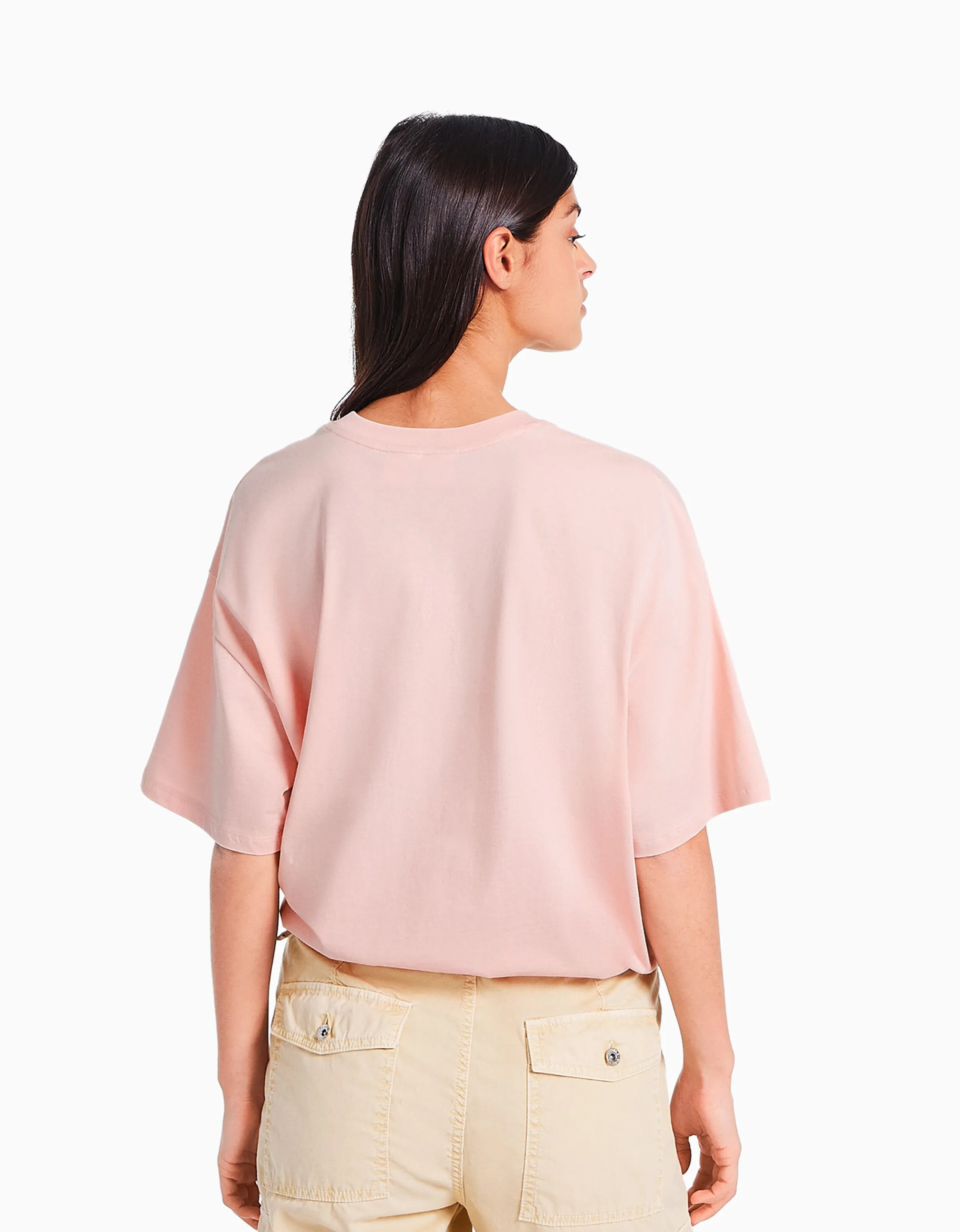 BERSHKA Camiseta manga corta print The Notorious B.I.G. Rosa Best Sale