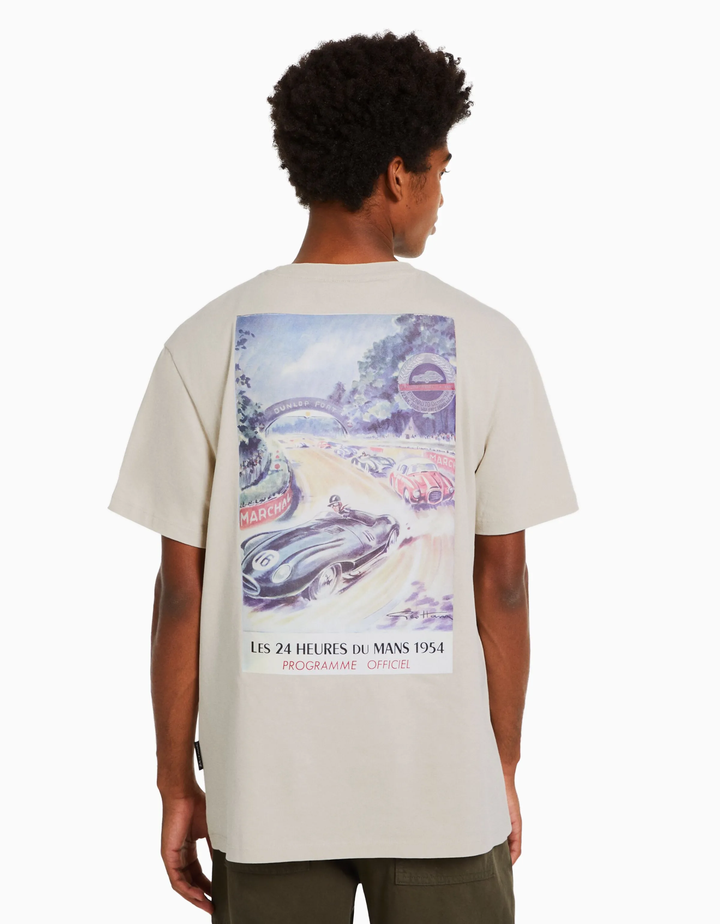 BERSHKA Camiseta manga corta regular fit 24h LE MANS Camel Best Sale