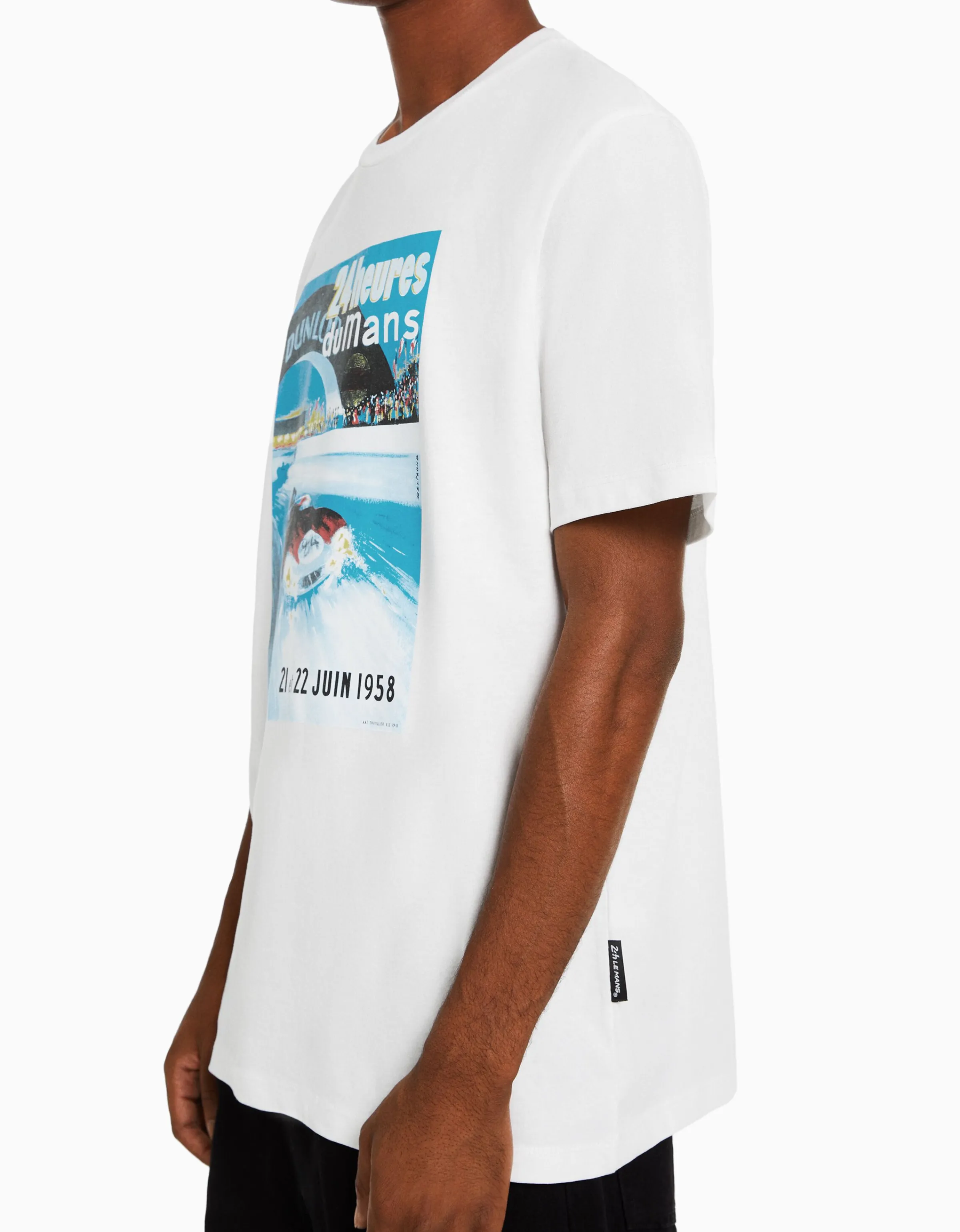 BERSHKA Camiseta manga corta regular fit 24h LE MANS Camel Best Sale