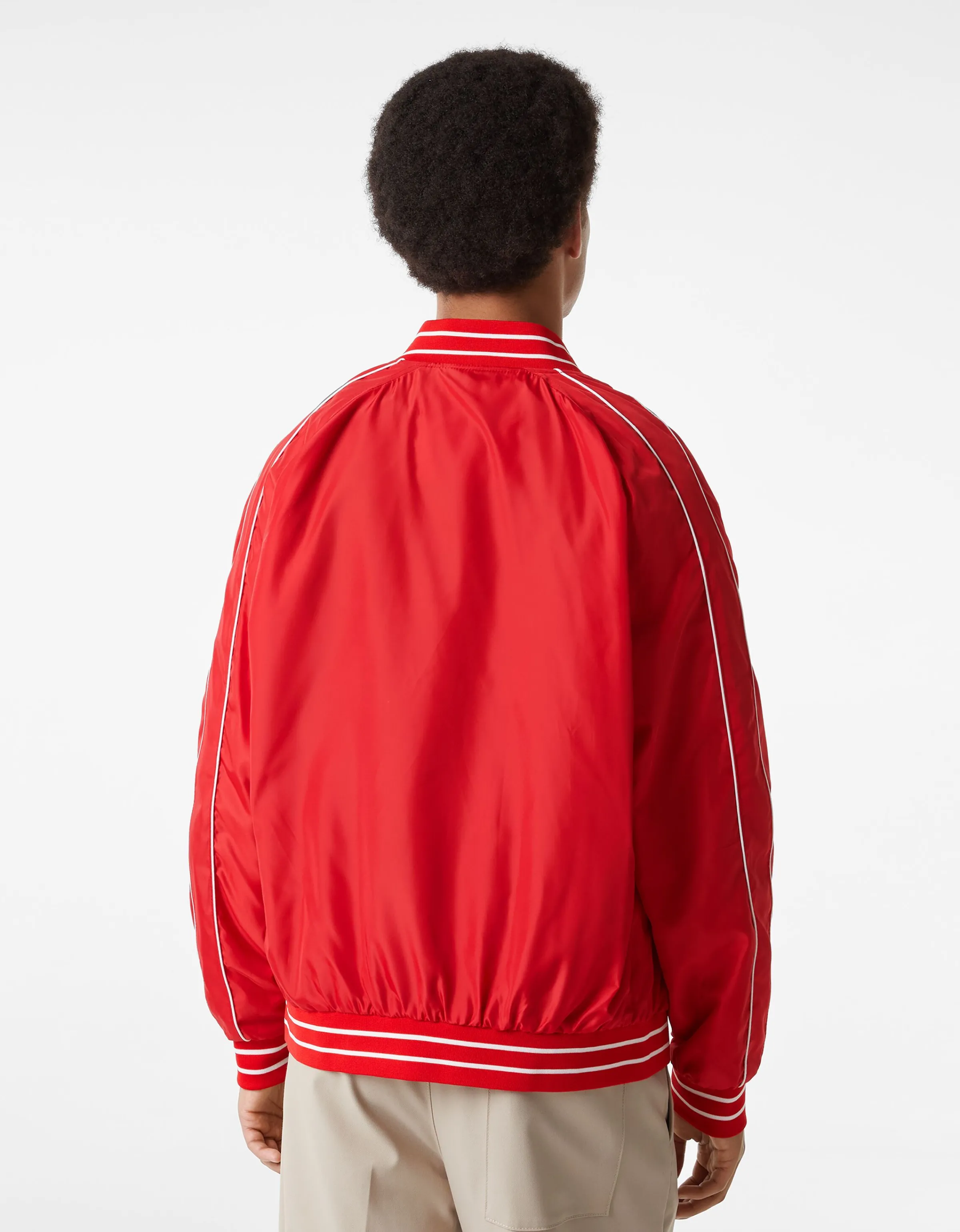 BERSHKA Cazadora ligera efecto nylon varsity Rojo Cheap