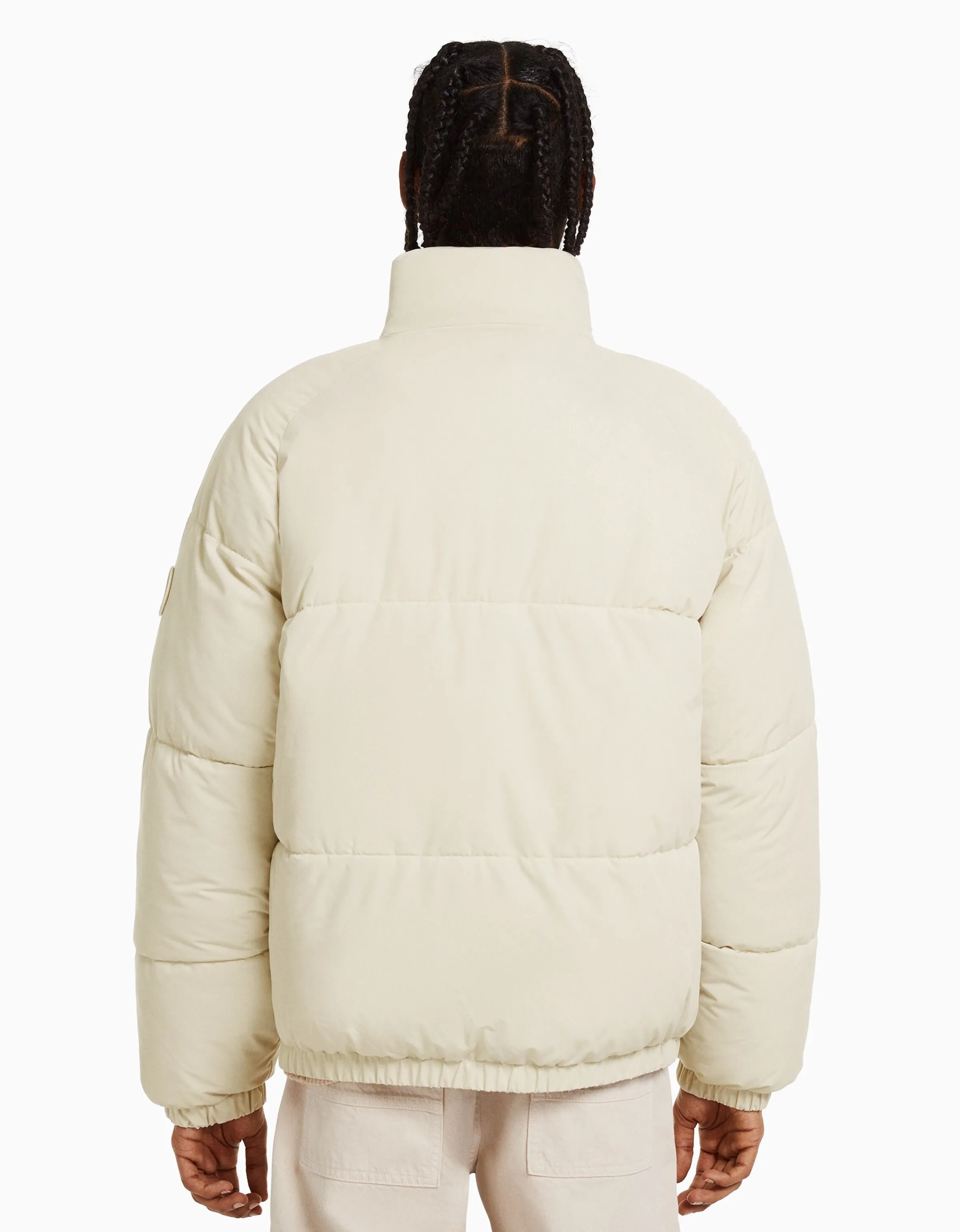 BERSHKA Cazadora puffy Blanco roto Sale