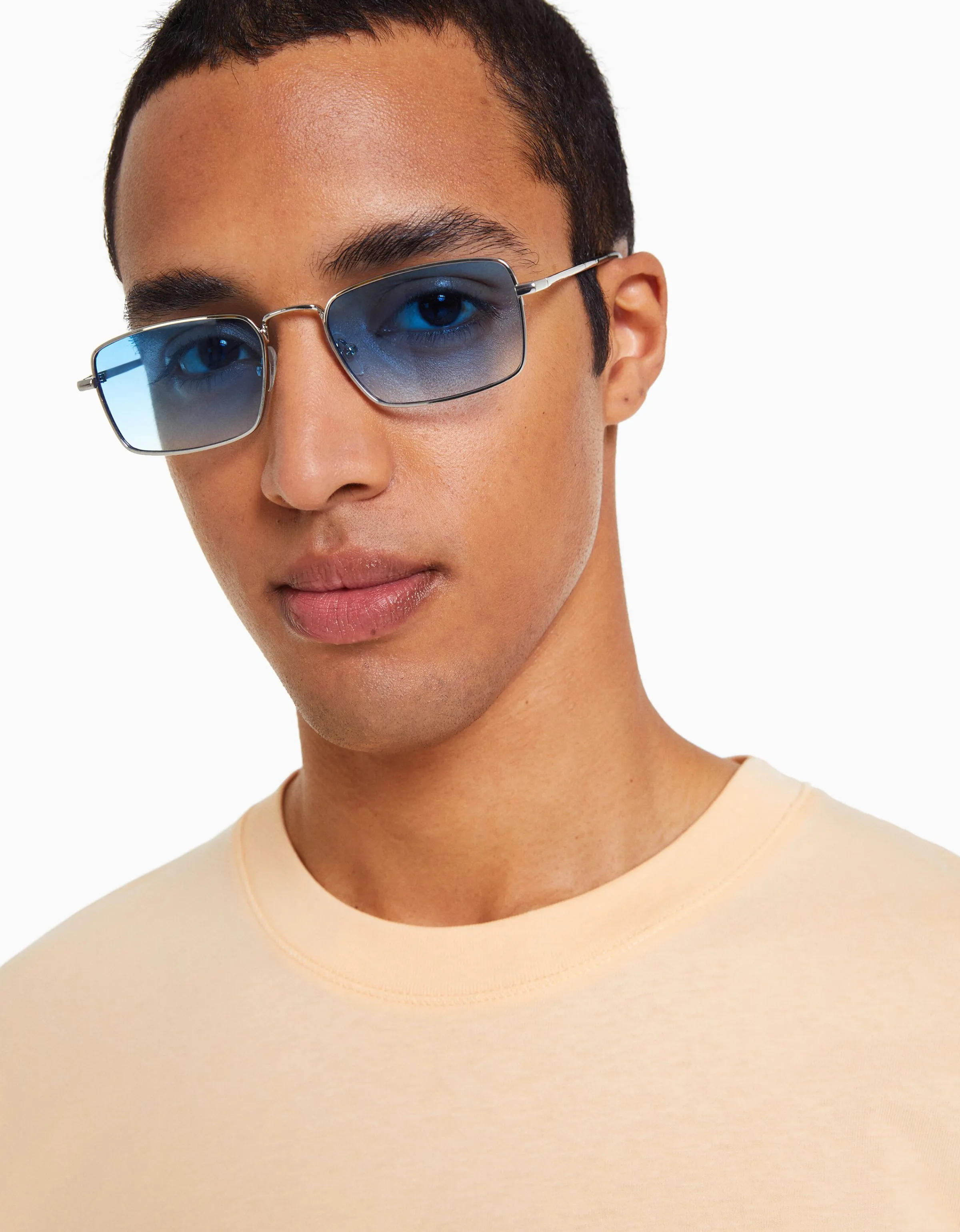 BERSHKA Gafas de sol cuadradas Azul Hot