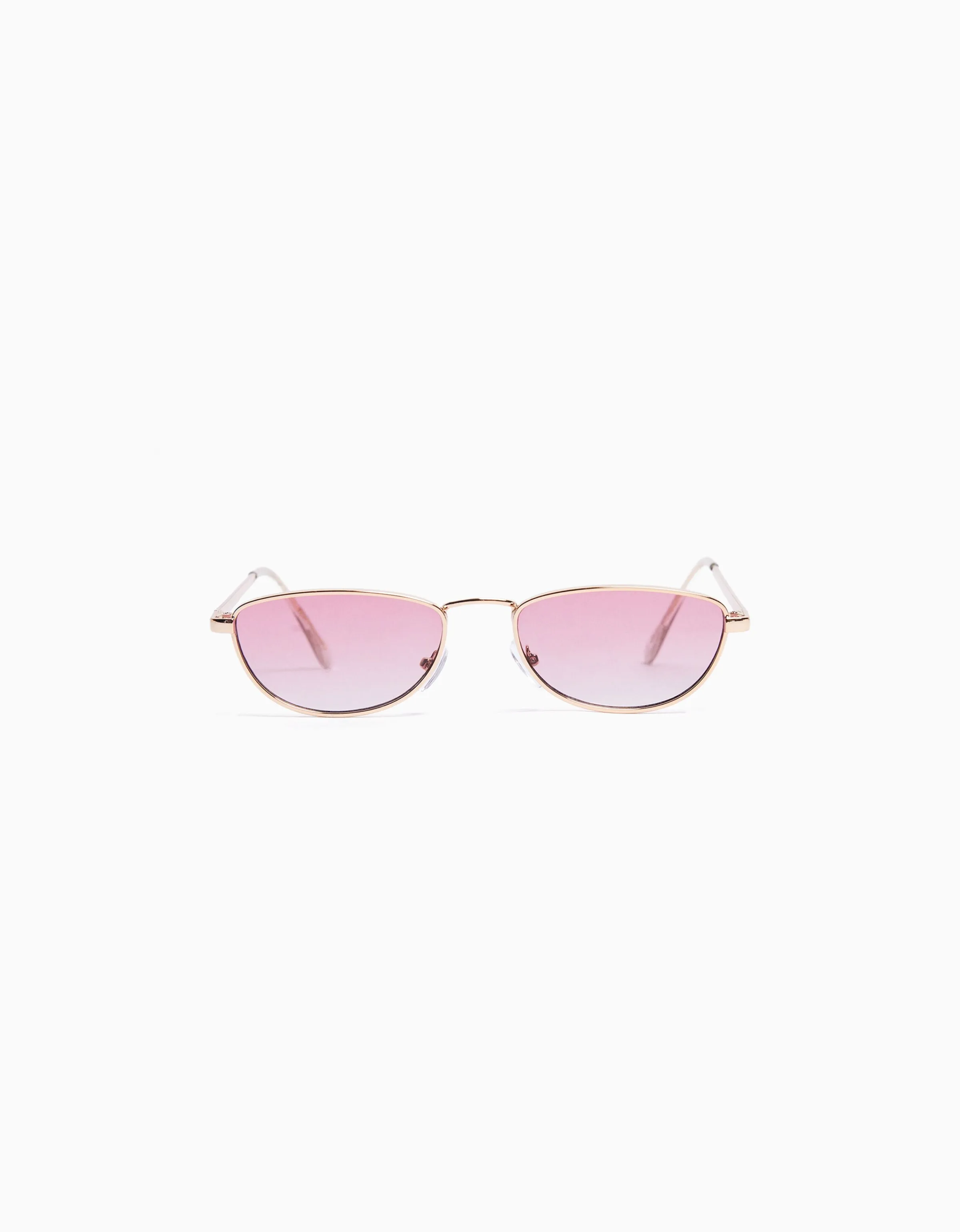 BERSHKA Gafas de sol ovaladas Granate Cheap