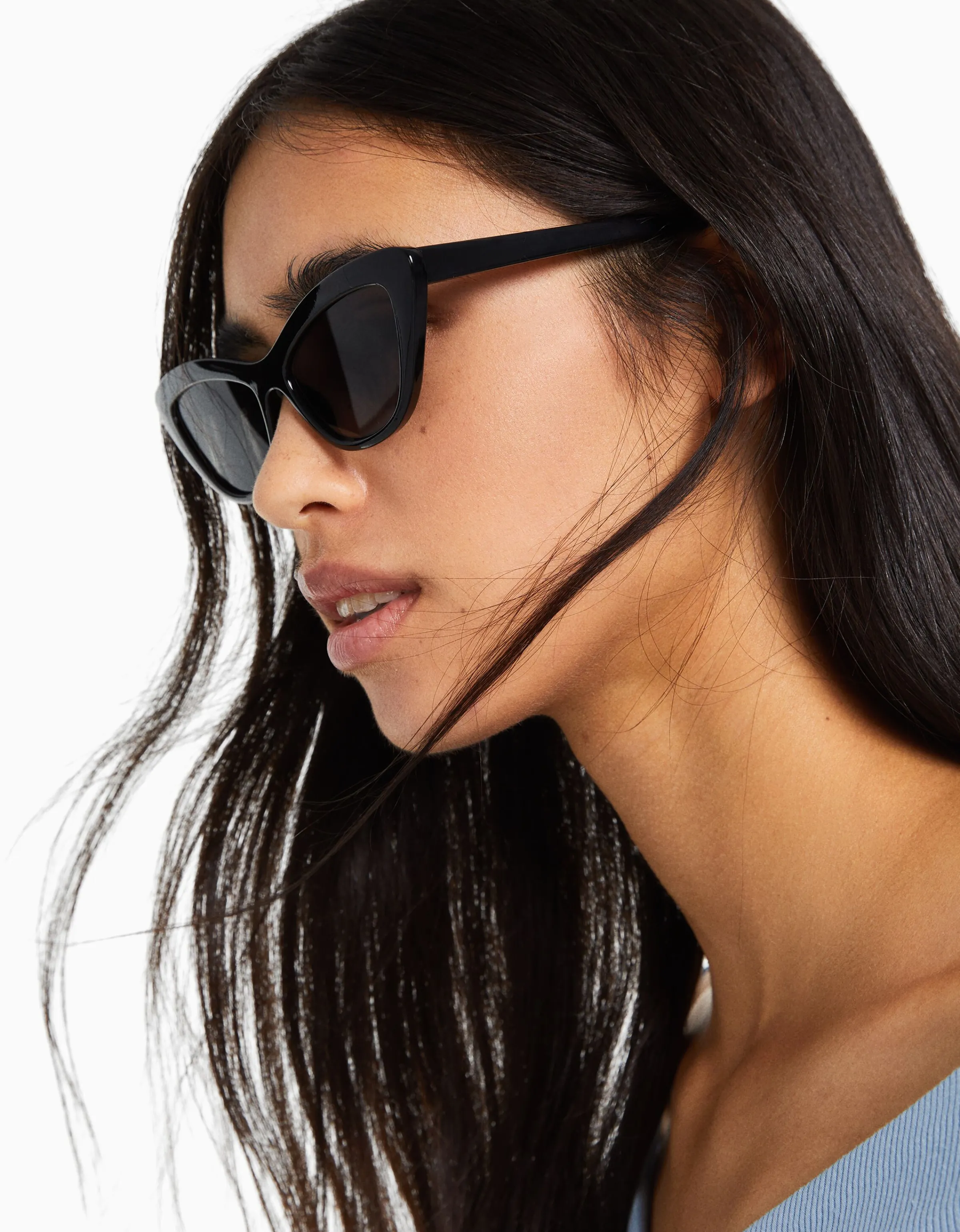 BERSHKA Gafas sol cat eye Negro Sale