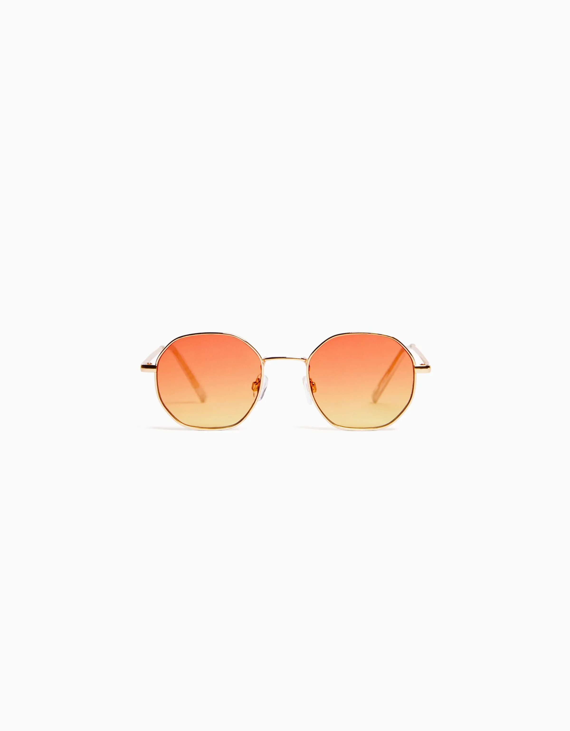 BERSHKA Gafas sol montura metálica Amarillo Best