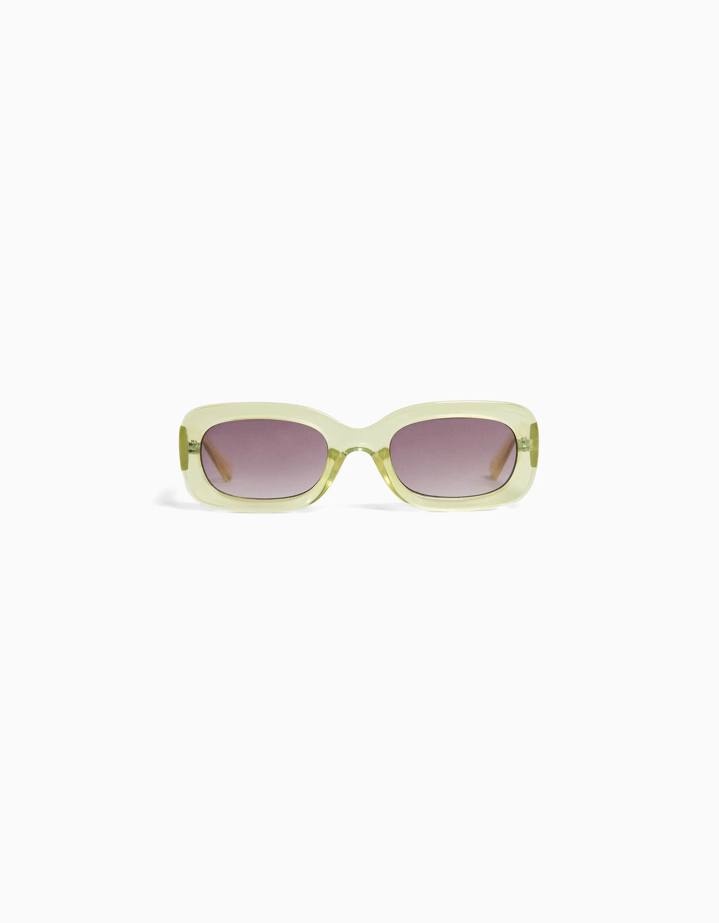 BERSHKA Gafas sol rectangulares Verde Fashion