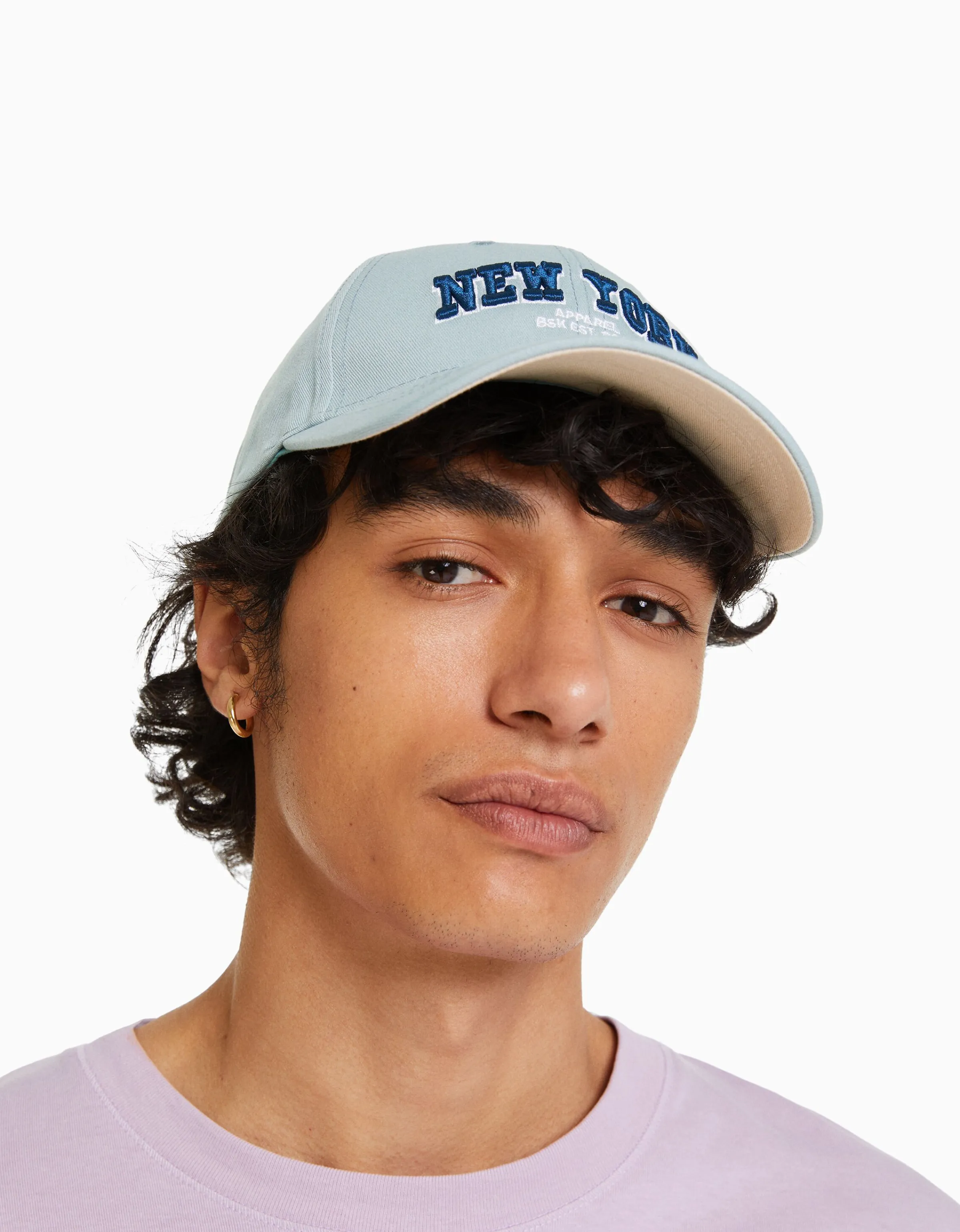 BERSHKA Gorra varsity Marino Sale