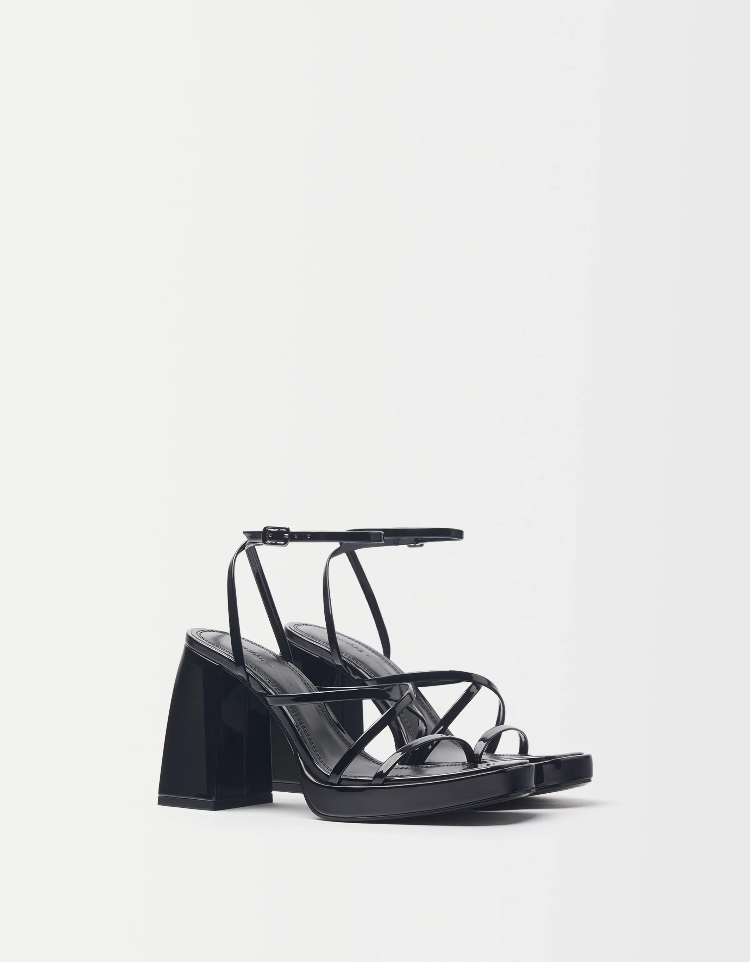 BERSHKA High-heel platform sandals Negro Hot