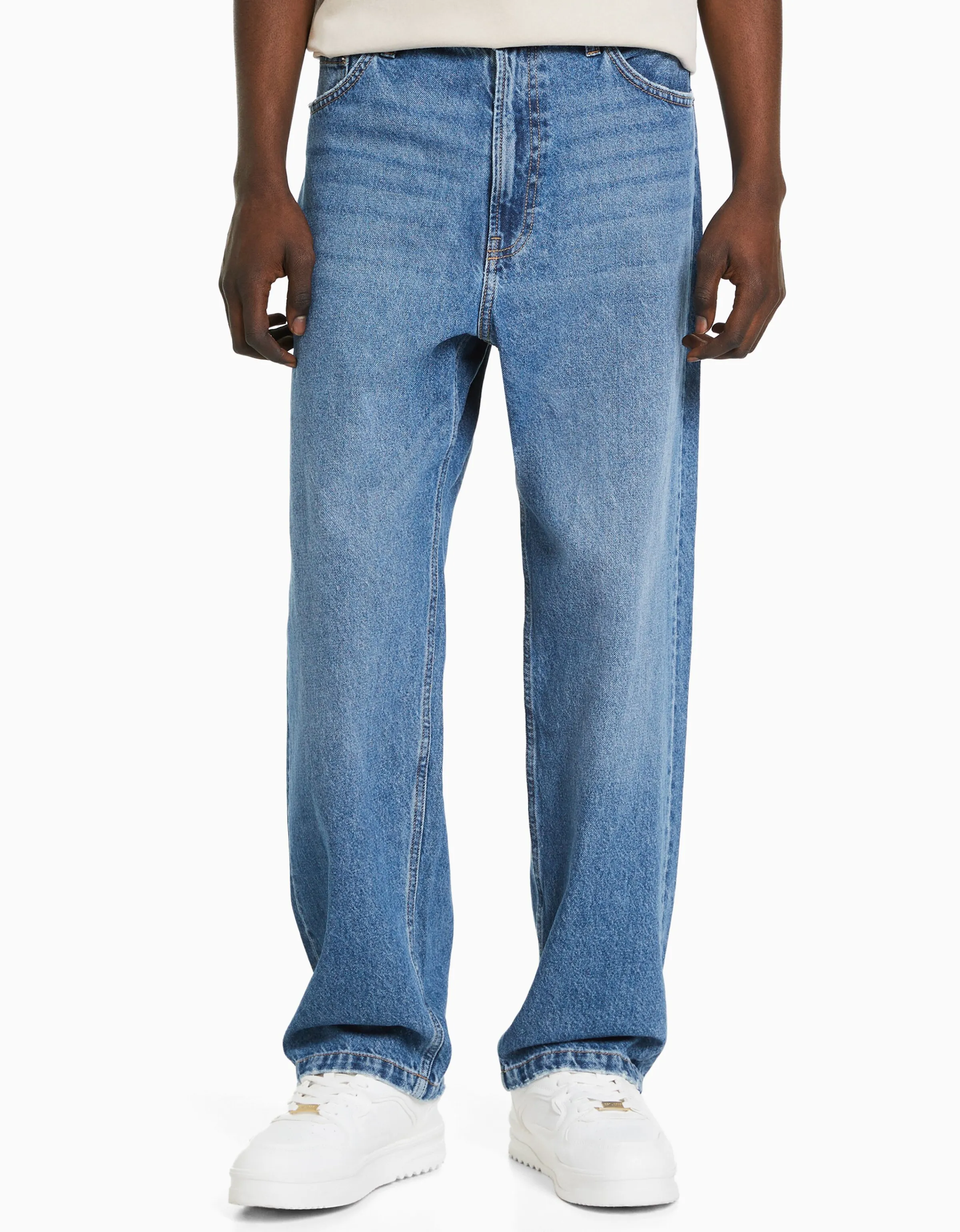 BERSHKA Jeans baggy Azul Online