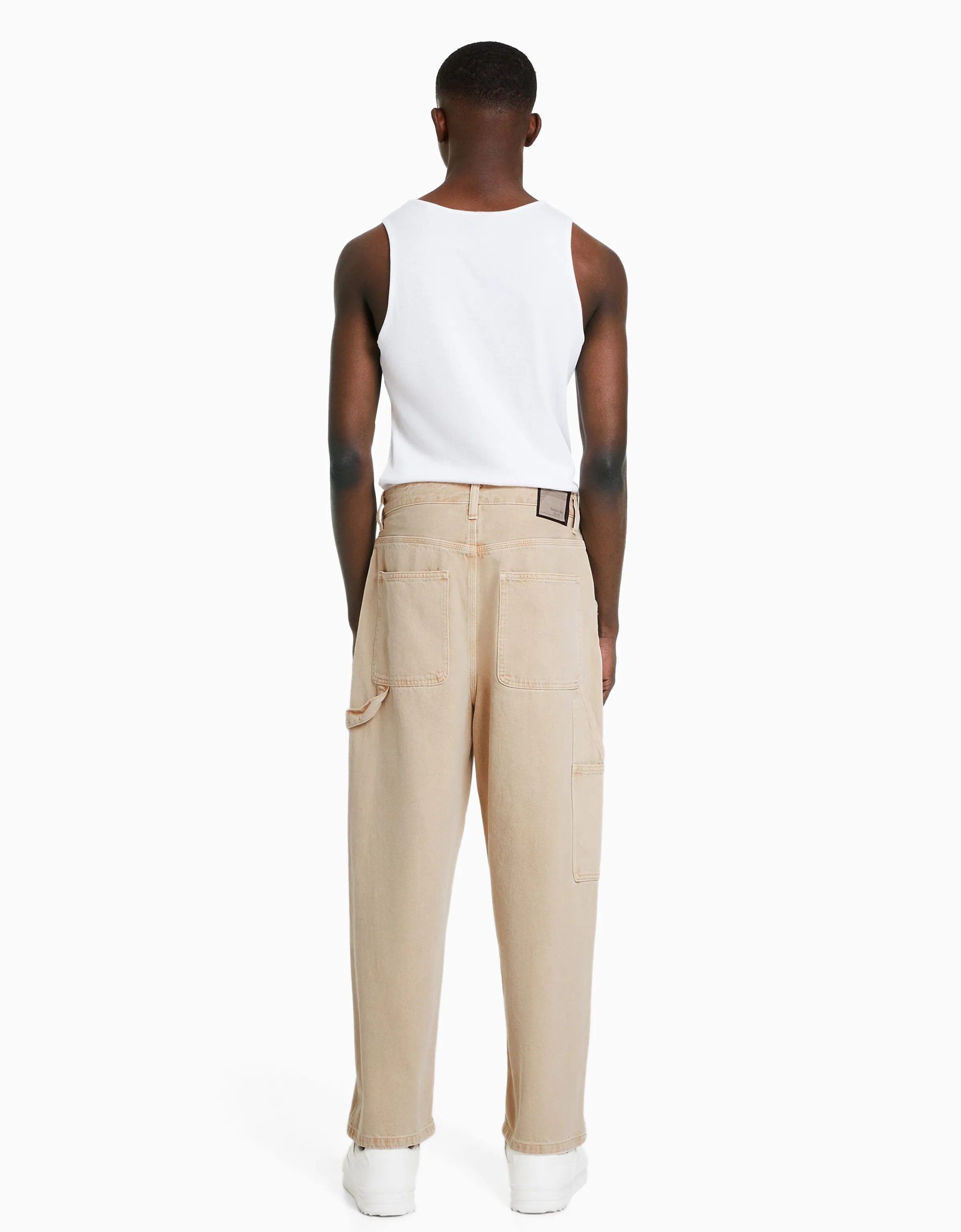 BERSHKA Jeans baggy carpenter Camel Outlet