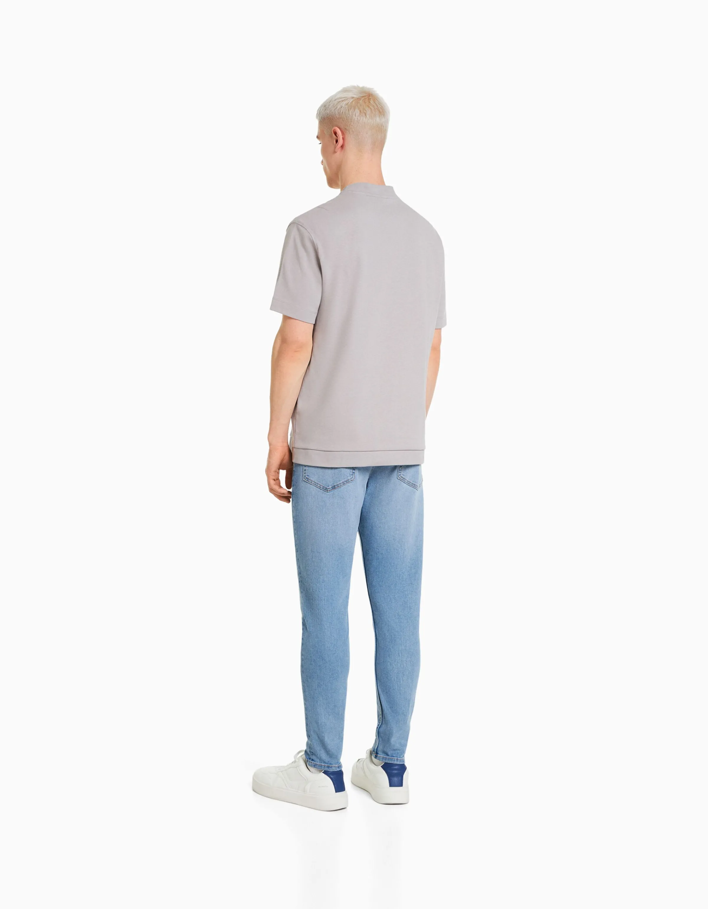 BERSHKA Jeans carrot fit Azul Shop