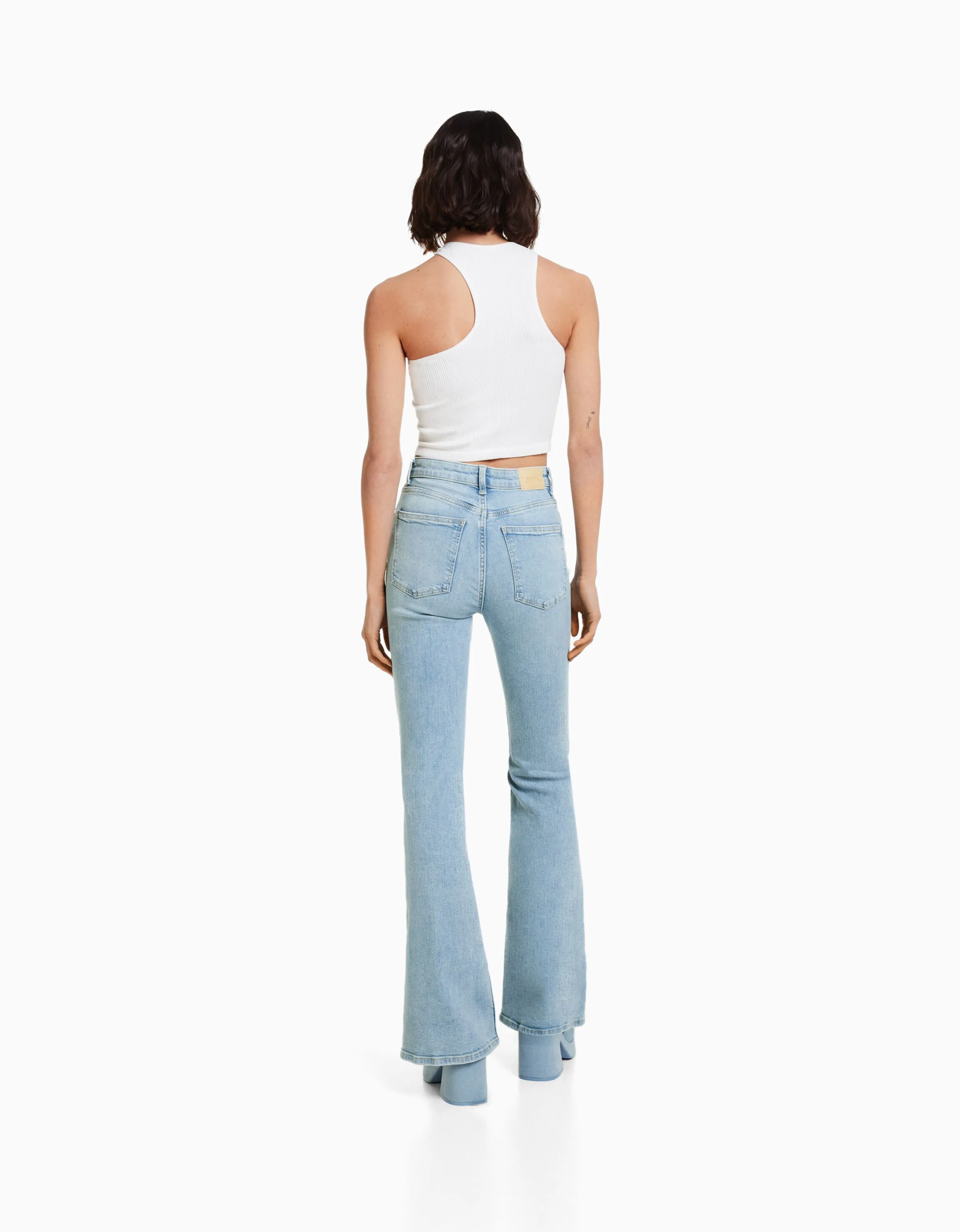 BERSHKA Jeans flare Azul Cheap