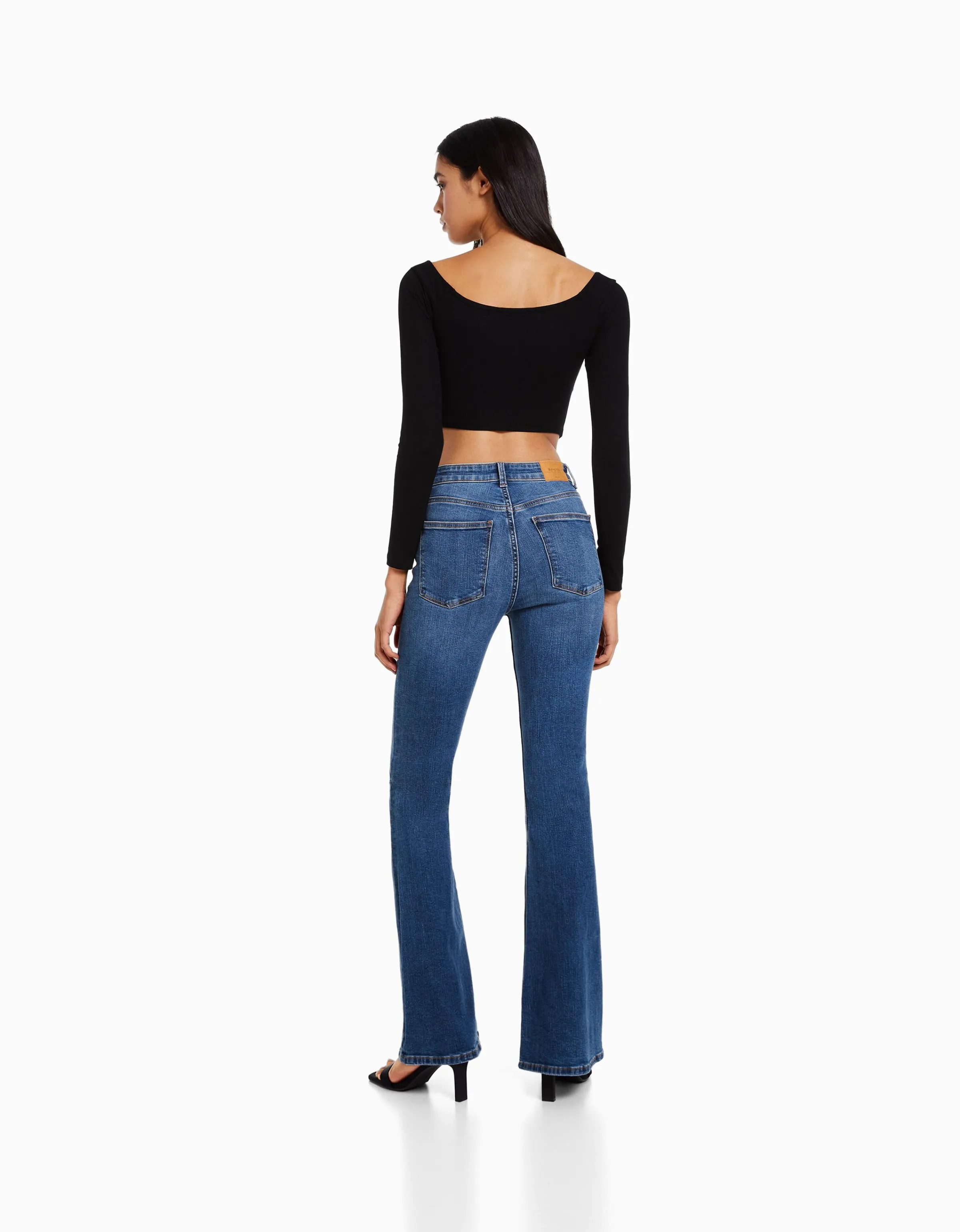 BERSHKA Jeans flare Azul New