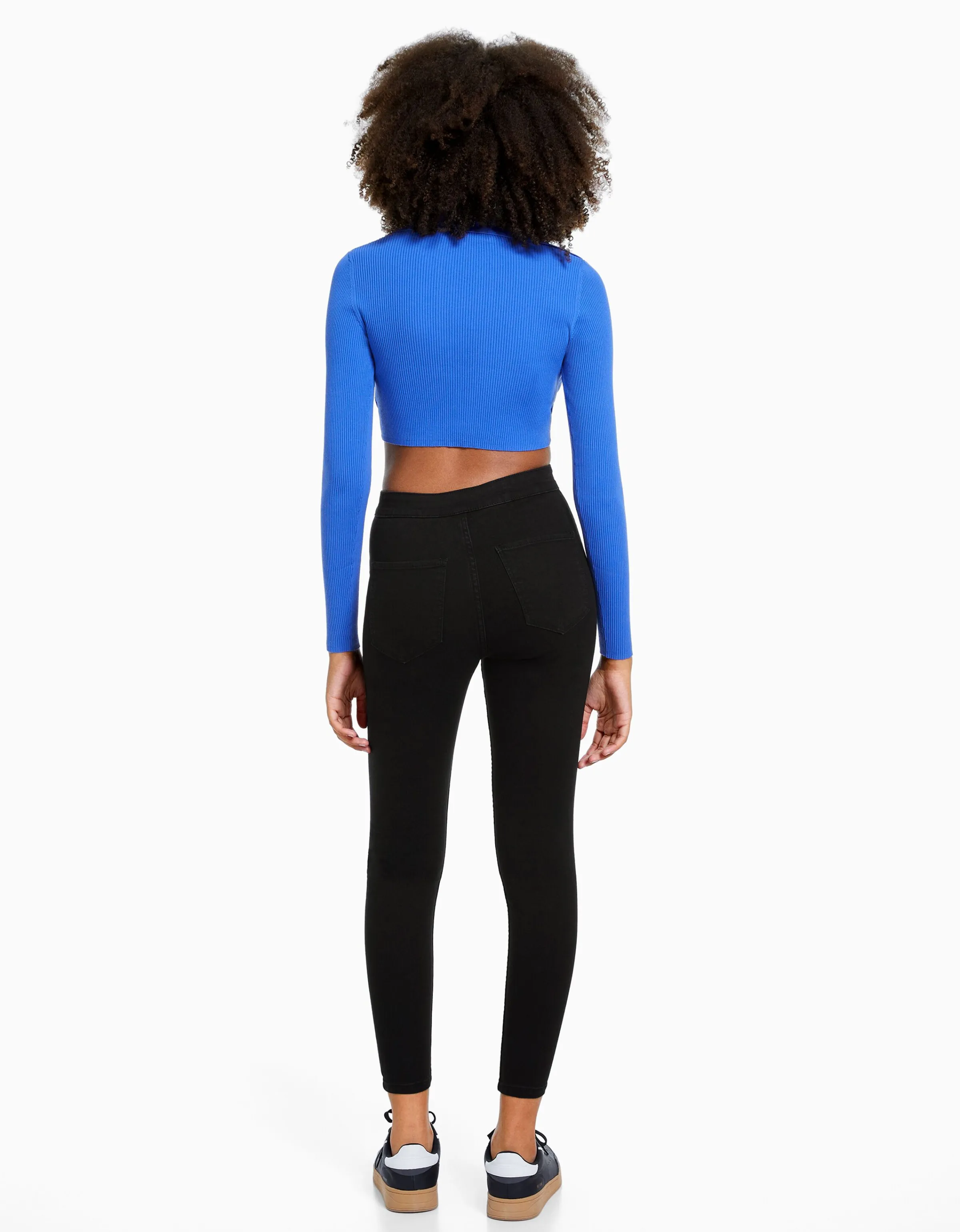 BERSHKA Jeans jegging super high waist Azul Outlet