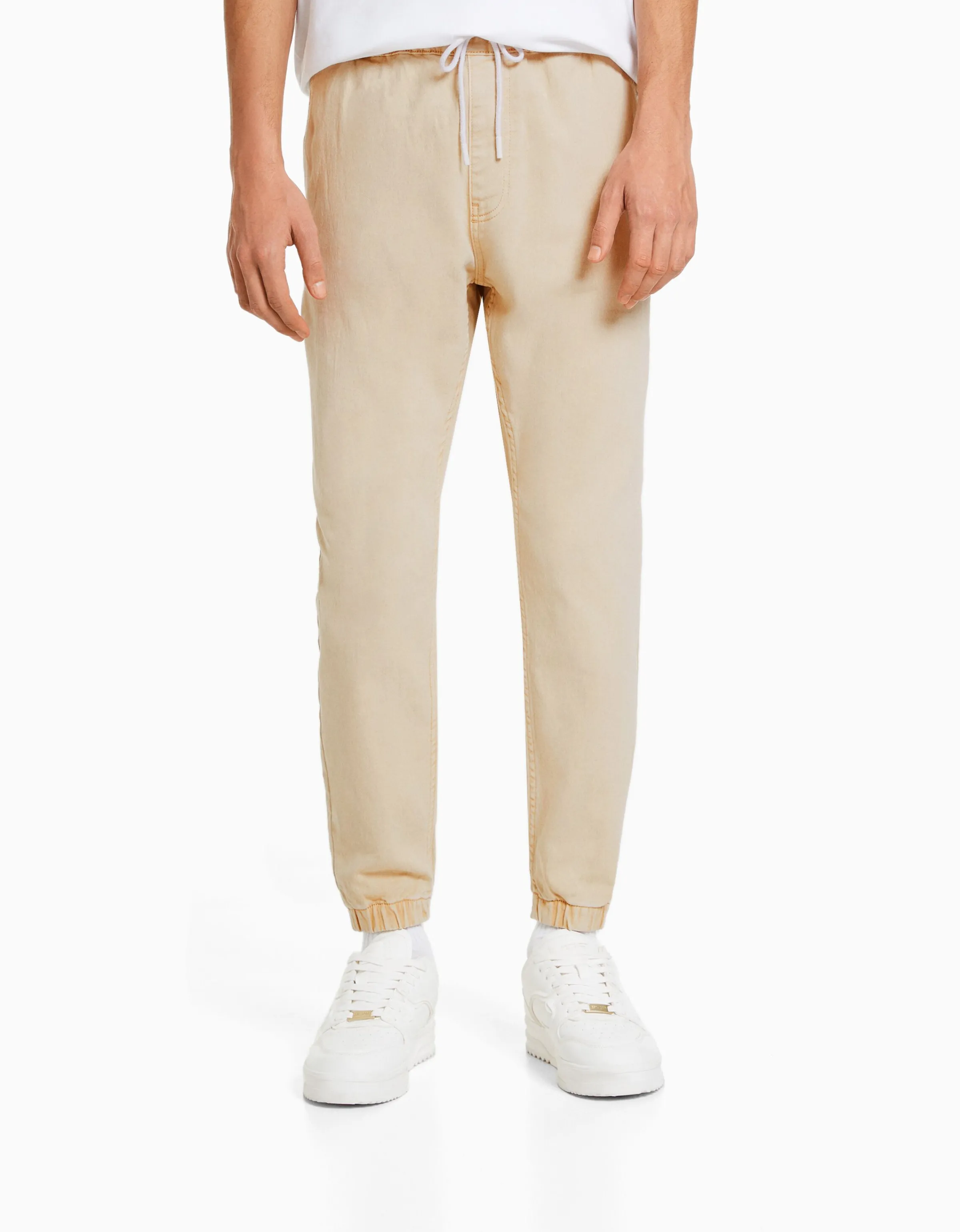 BERSHKA Jeans jogger color Blanco Best