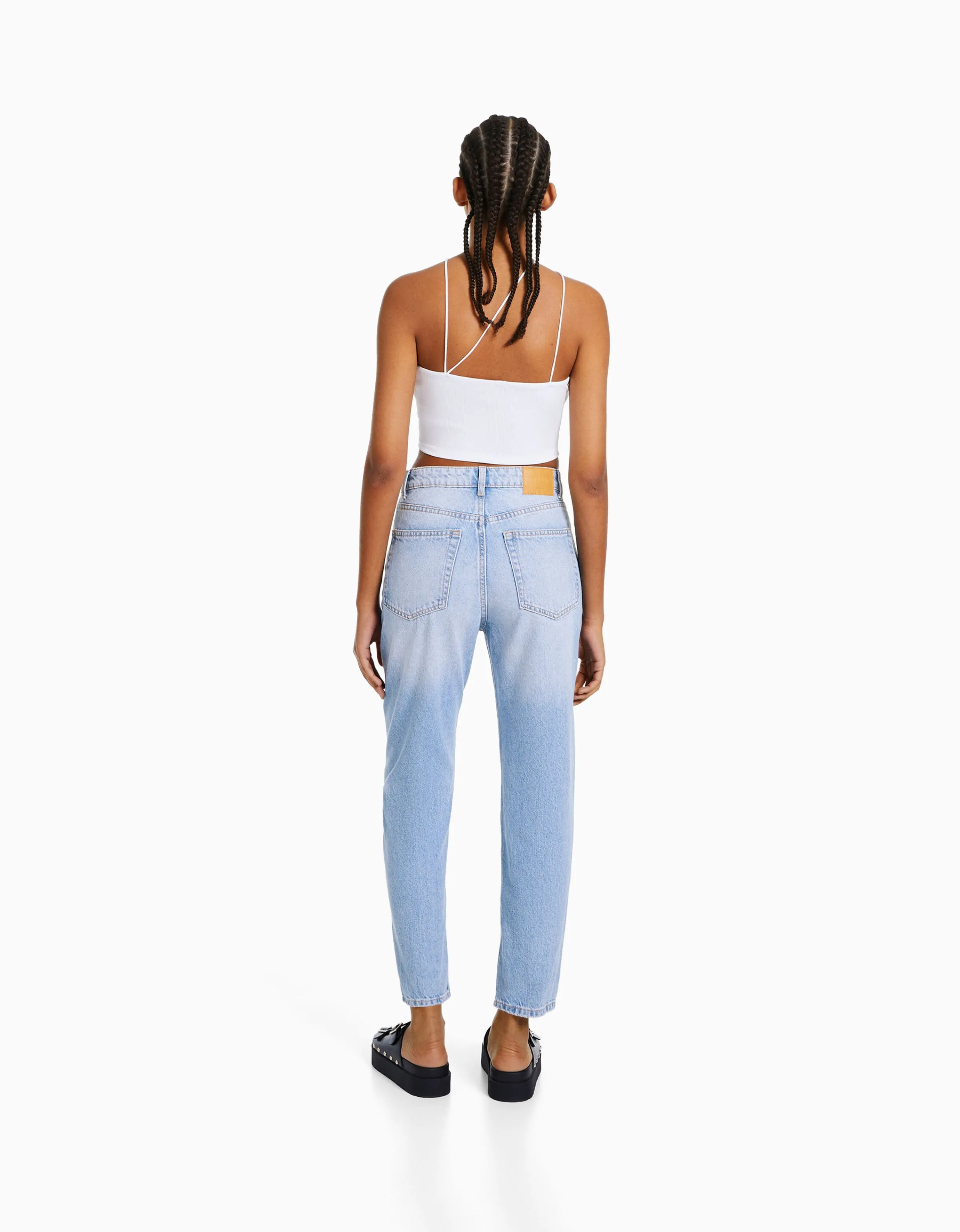 BERSHKA Jeans mom Azul lavado Shop