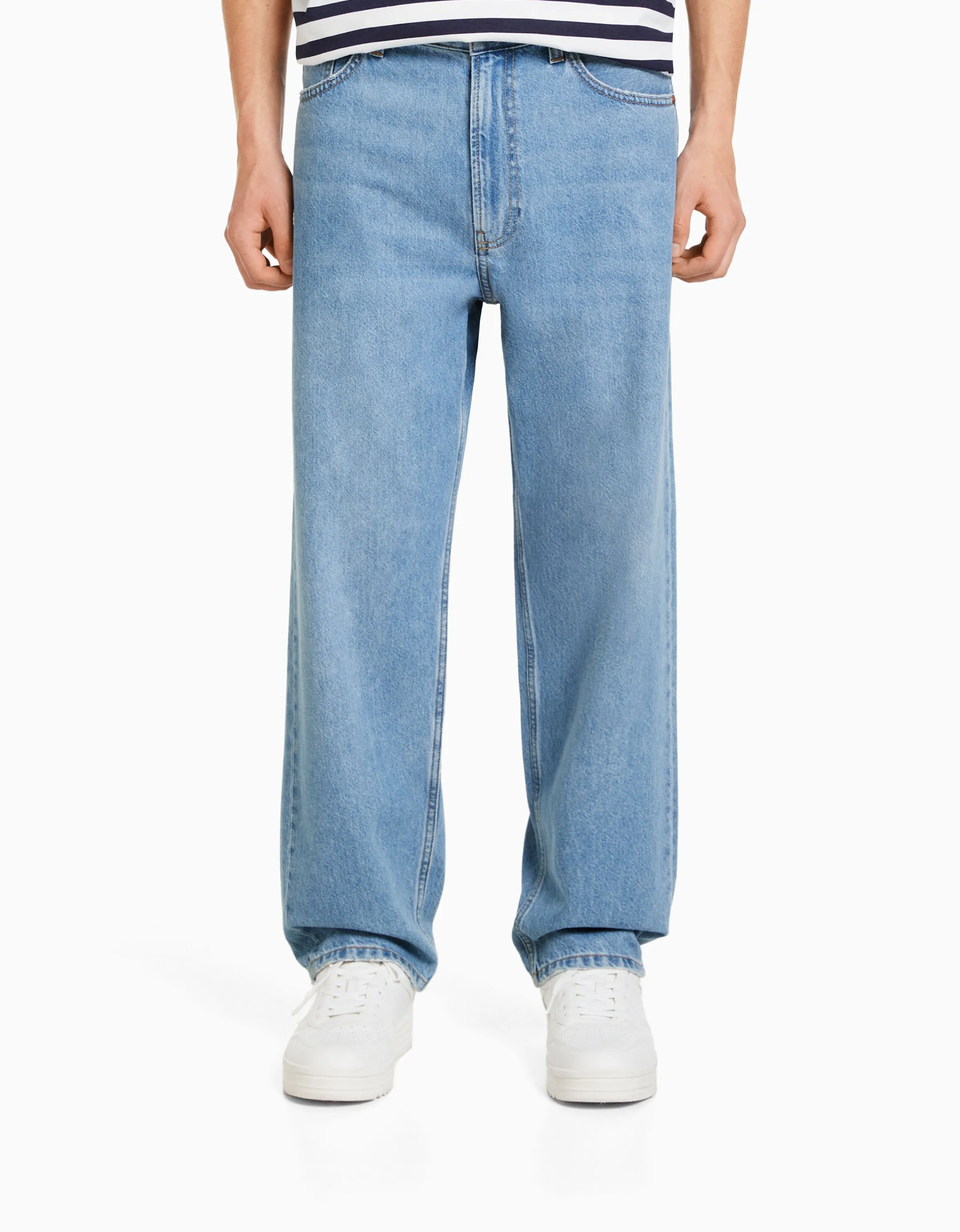 BERSHKA Jeans 90´s wide Azul Hot