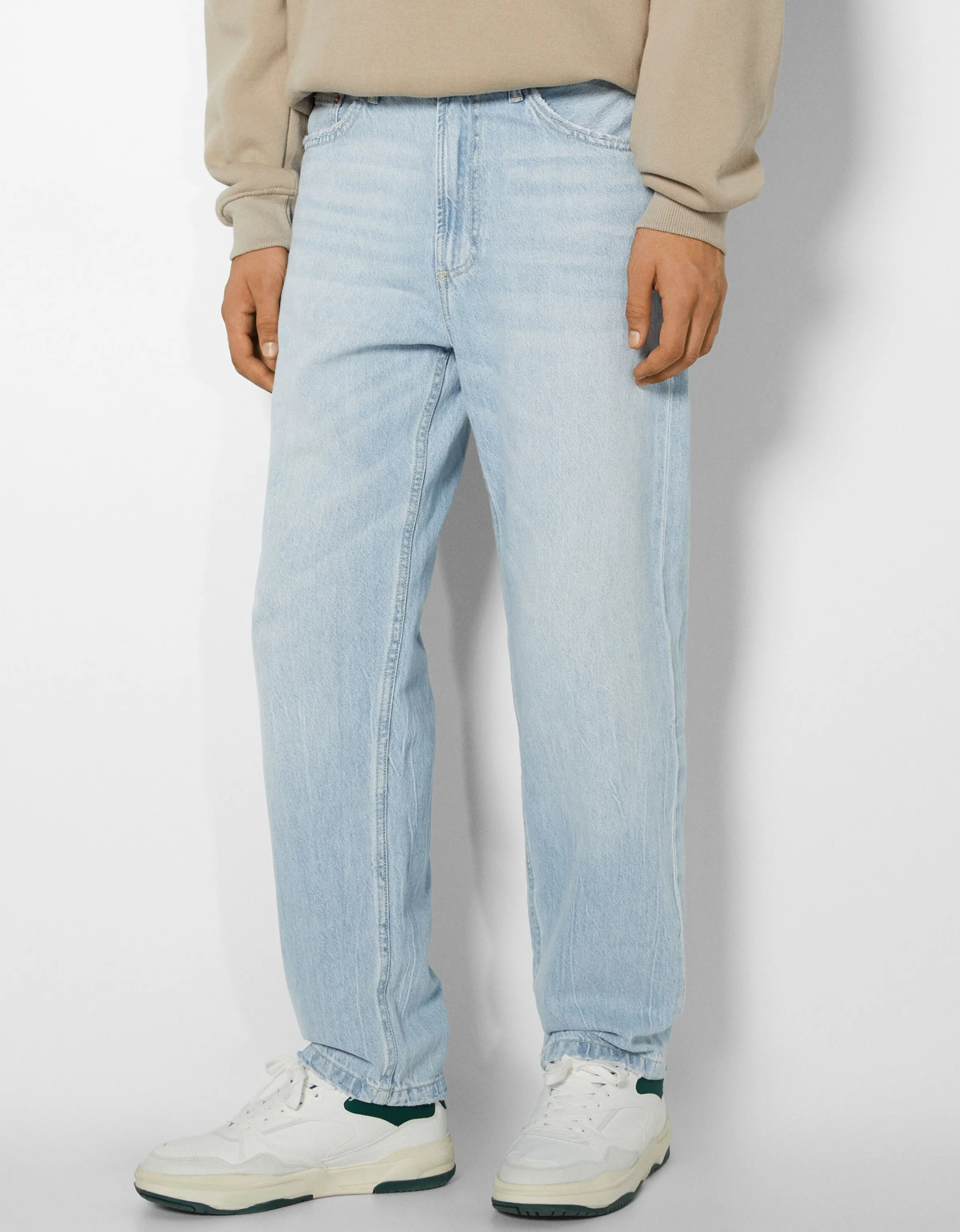 BERSHKA Jeans 90's wide Azul claro Best Sale