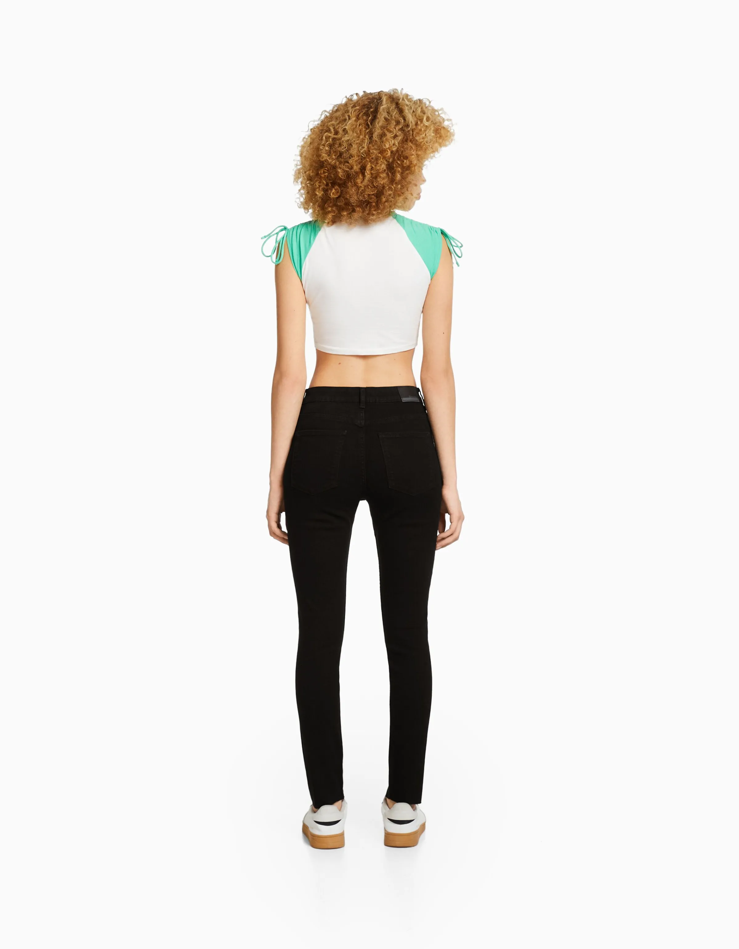 BERSHKA Jeans skinny high waist Azul Discount