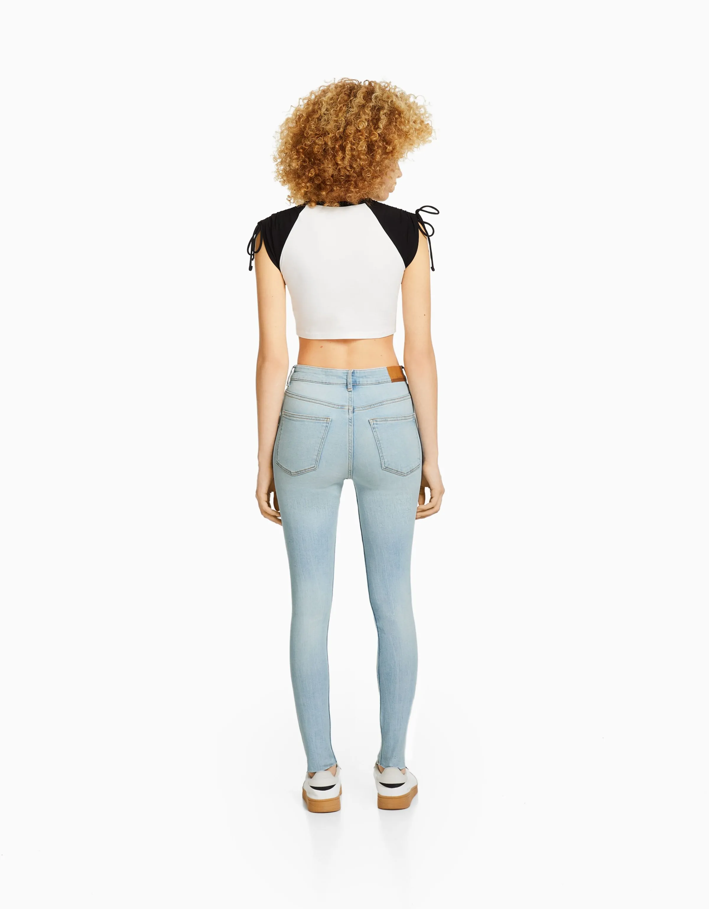 BERSHKA Jeans skinny high waist Azul Store