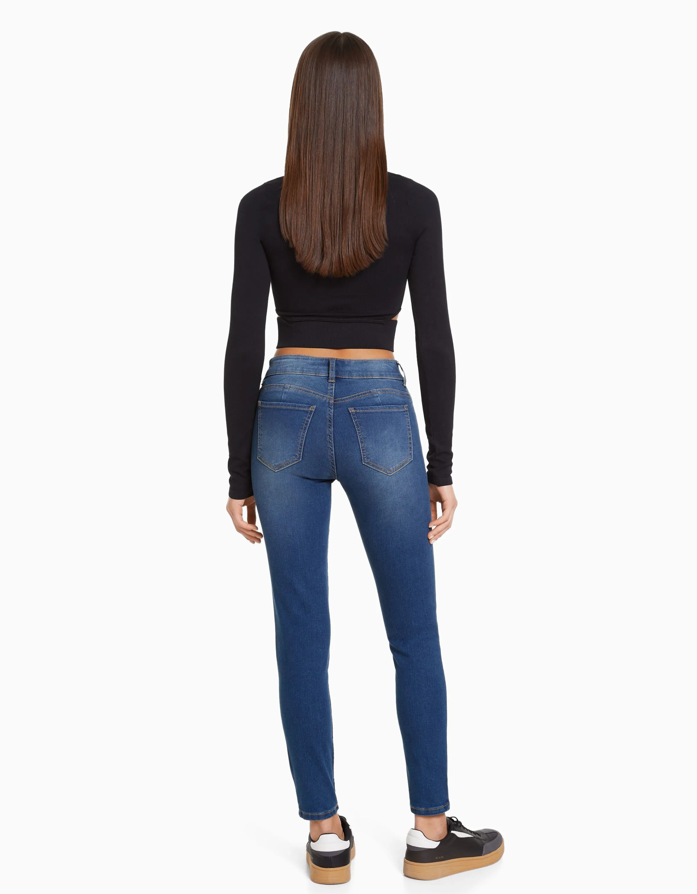 BERSHKA Jeans skinny push up Azul Best Sale