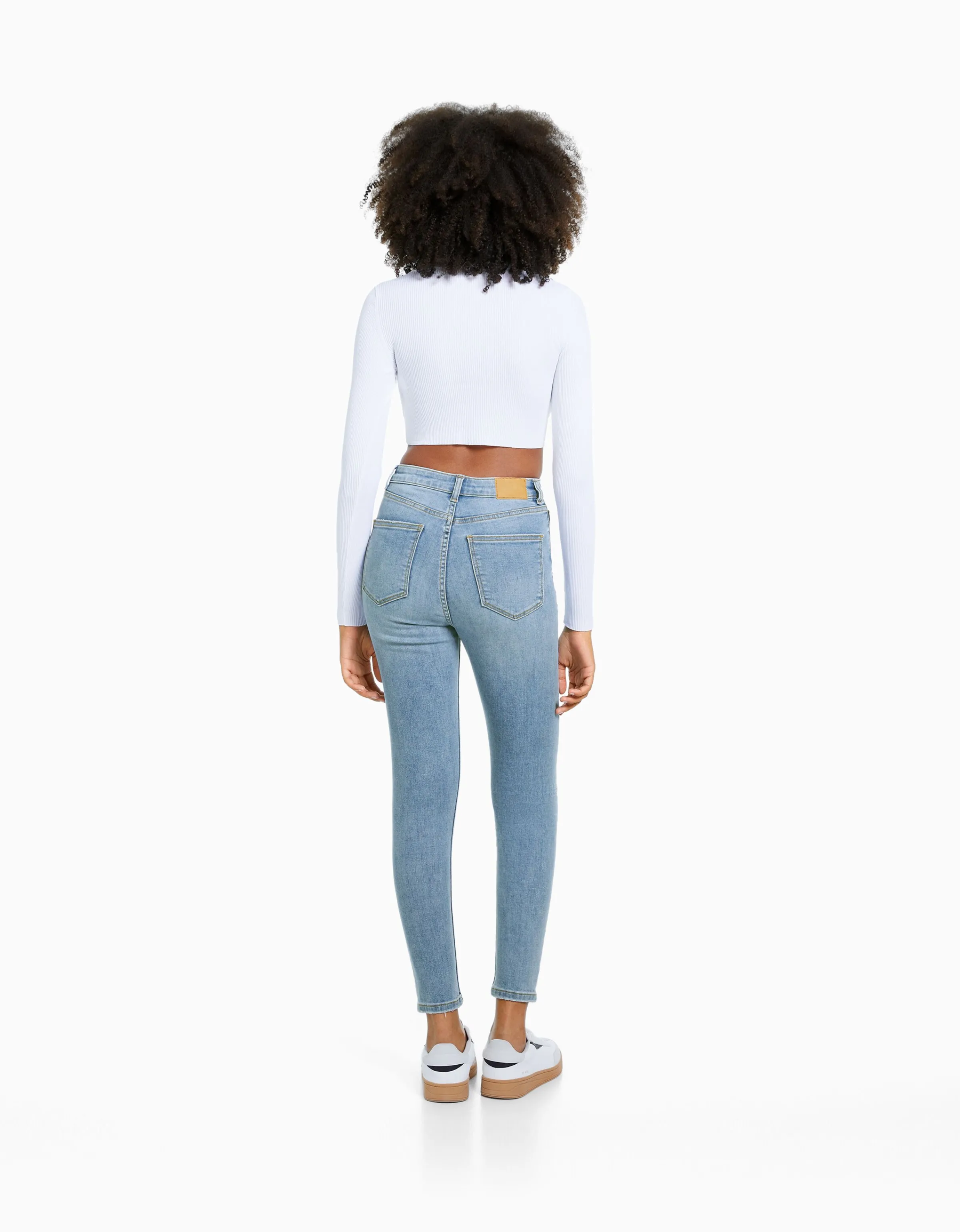 BERSHKA Jeans skinny super high waist Azul Store