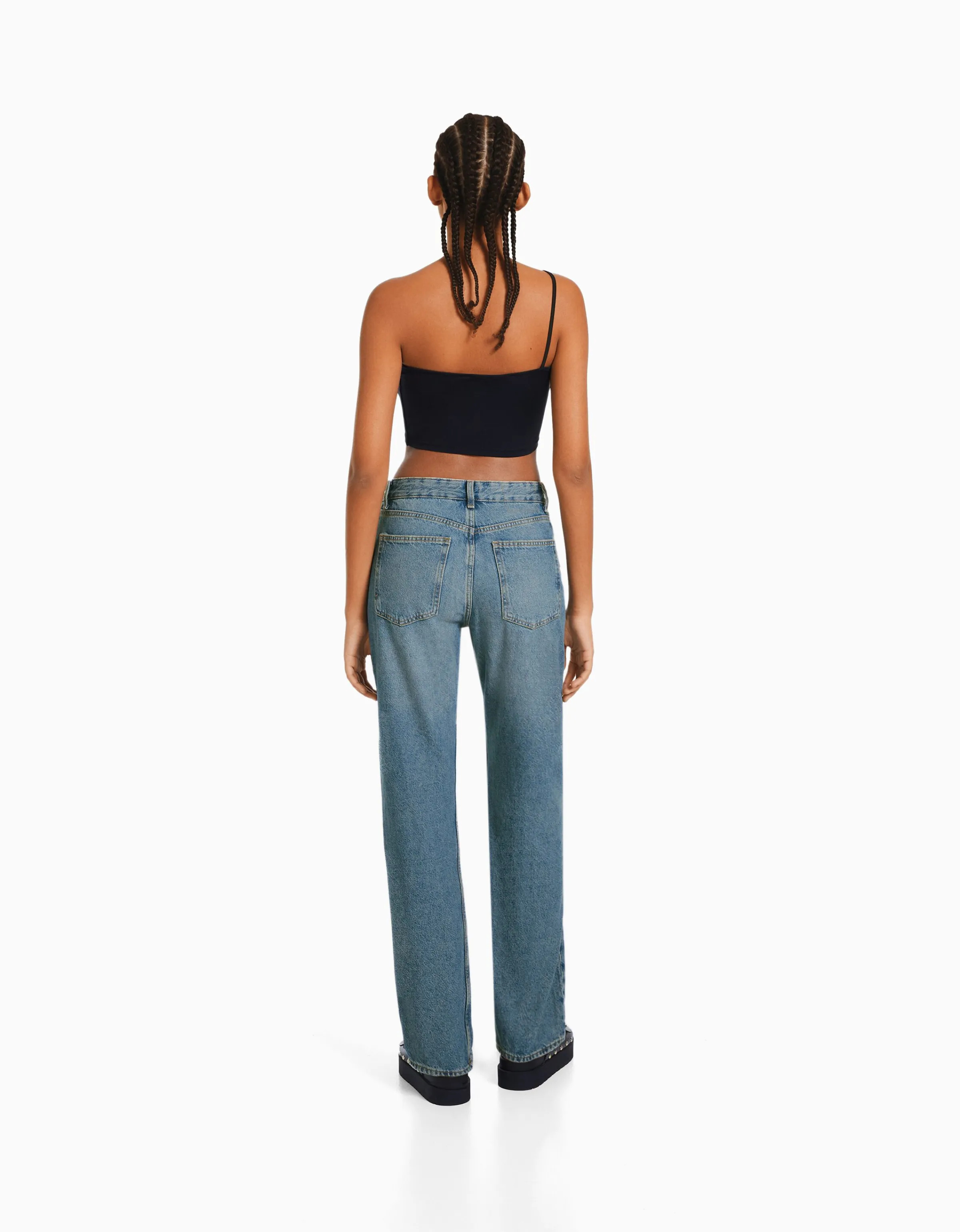 BERSHKA Jeans straight Azul claro Best Sale