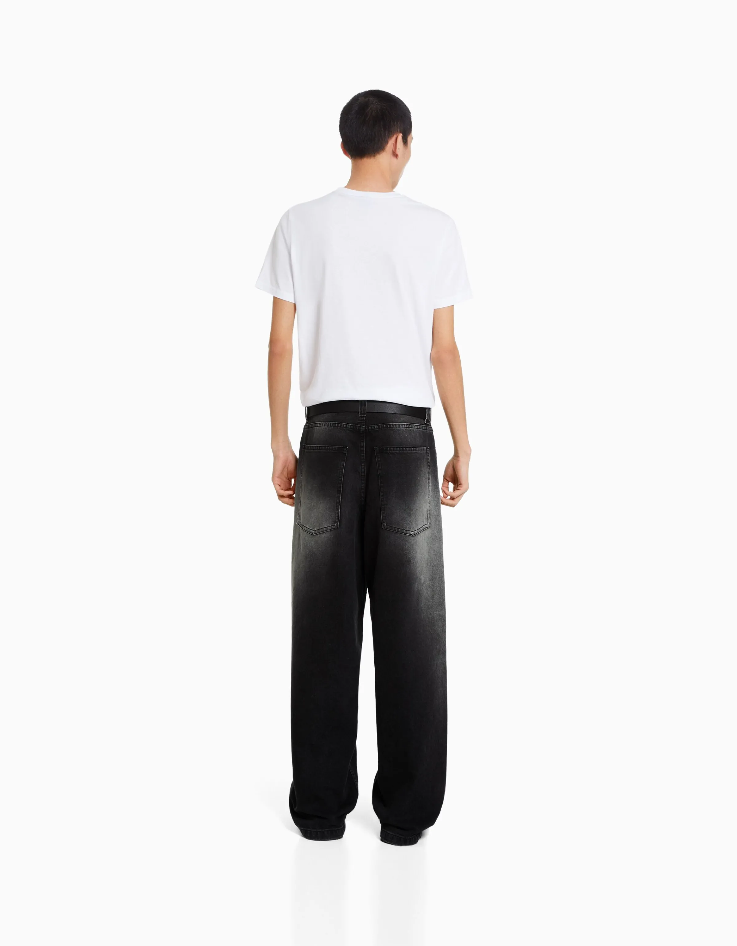 BERSHKA Jeans super baggy efecto desgastado Negro Online