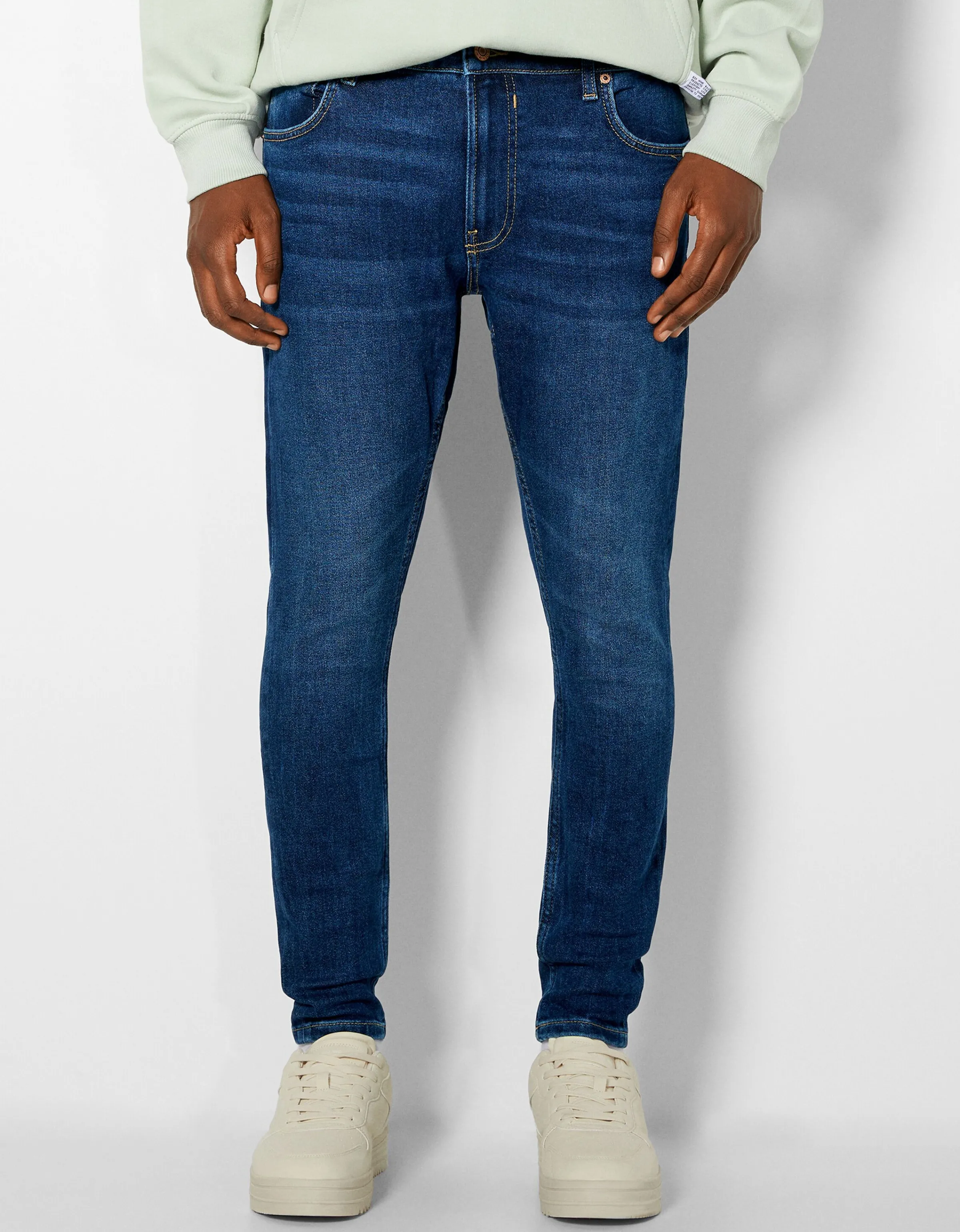 BERSHKA Jeans super skinny Gris Flash Sale