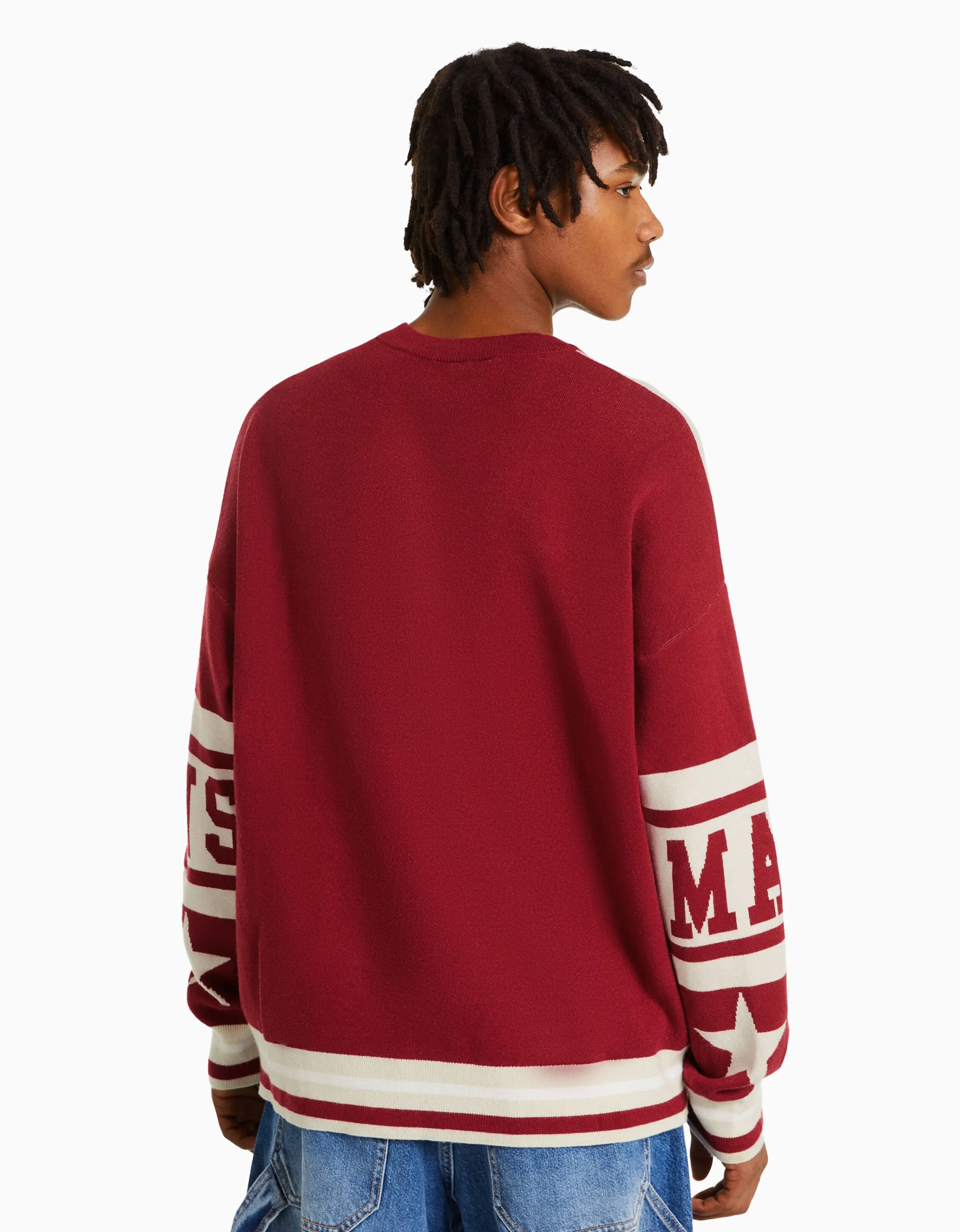 BERSHKA Jersey jacquard 24h LE MANS Rojo Fashion