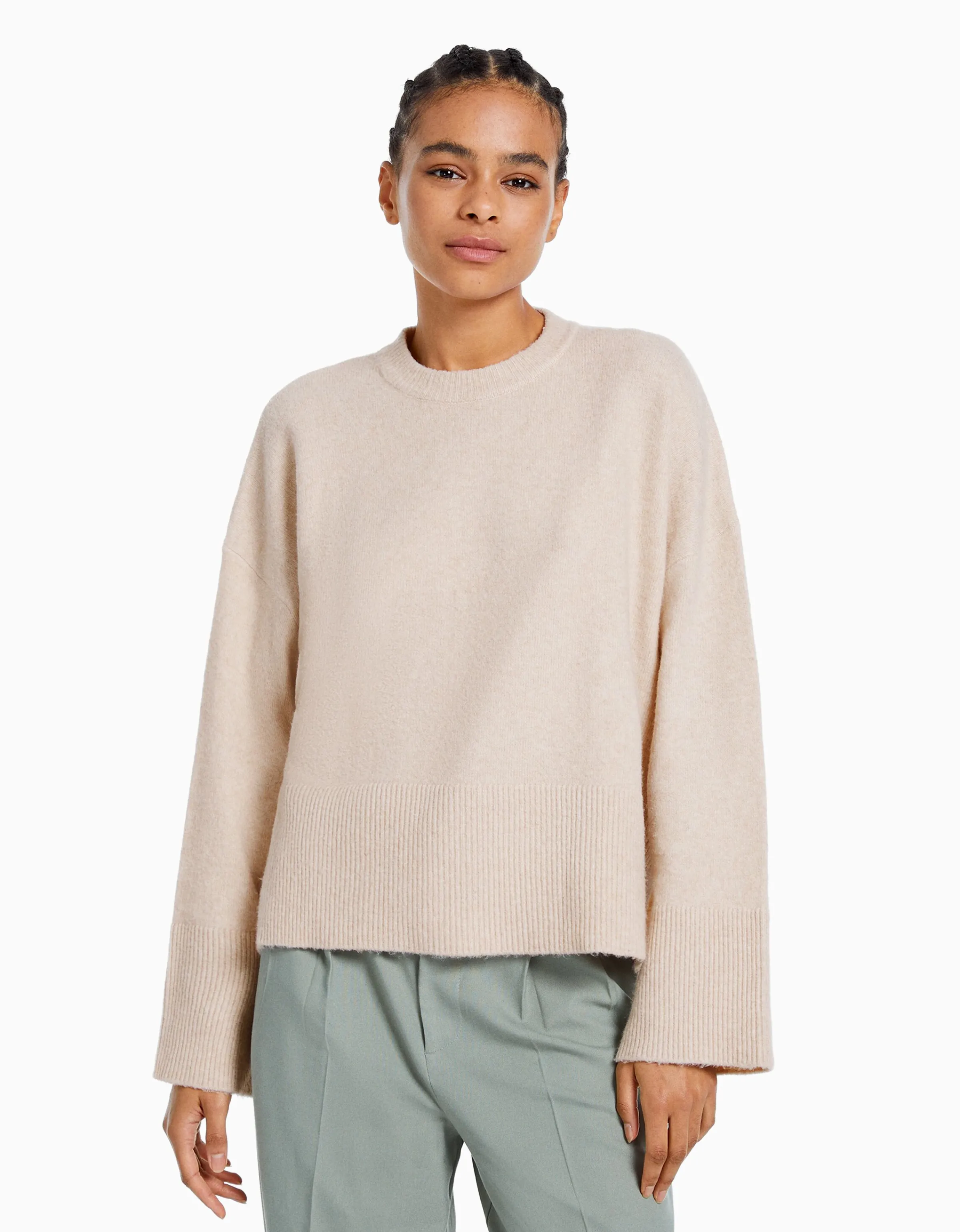 BERSHKA Jersey oversize Rosa Fashion