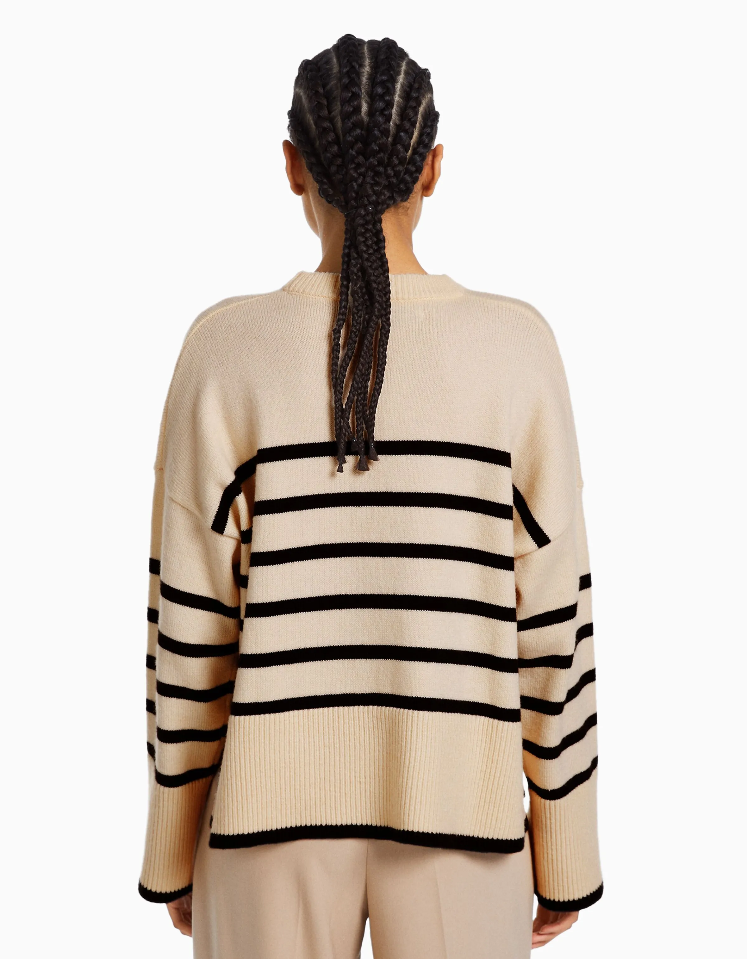 BERSHKA Jersey oversize rayas Crudo Sale