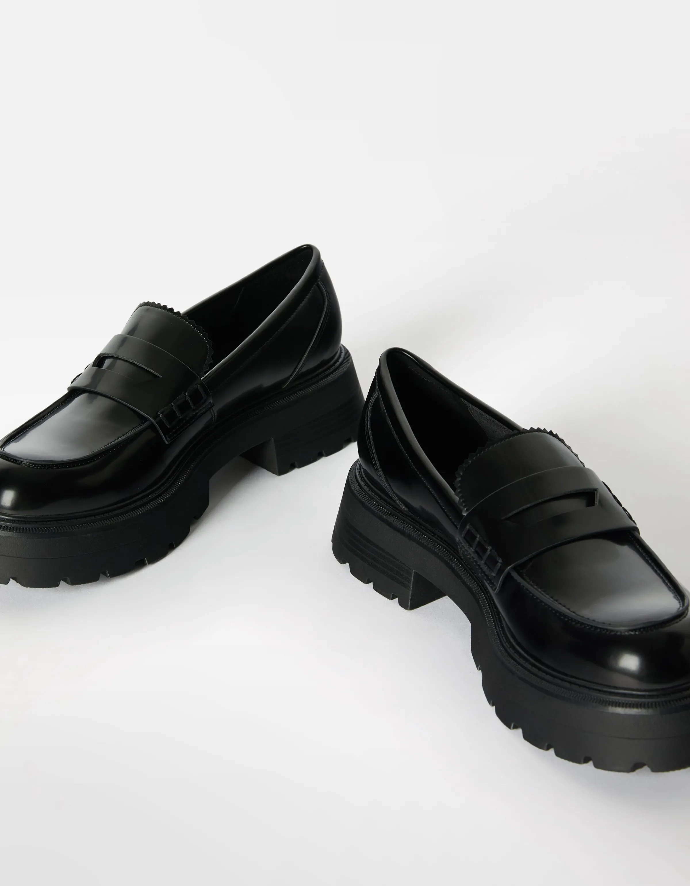 BERSHKA Mocasín suela track Negro Flash Sale