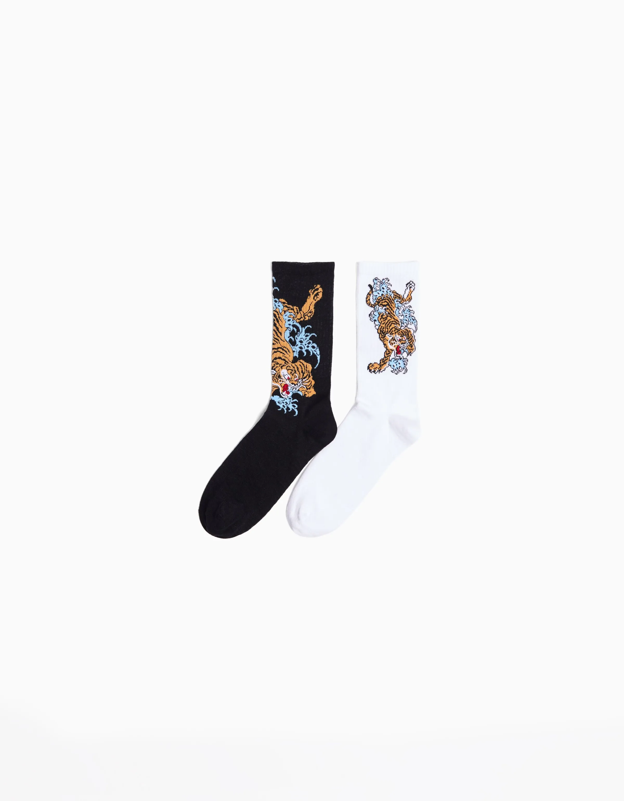 BERSHKA Pack 2 calcetines print Blanco Store