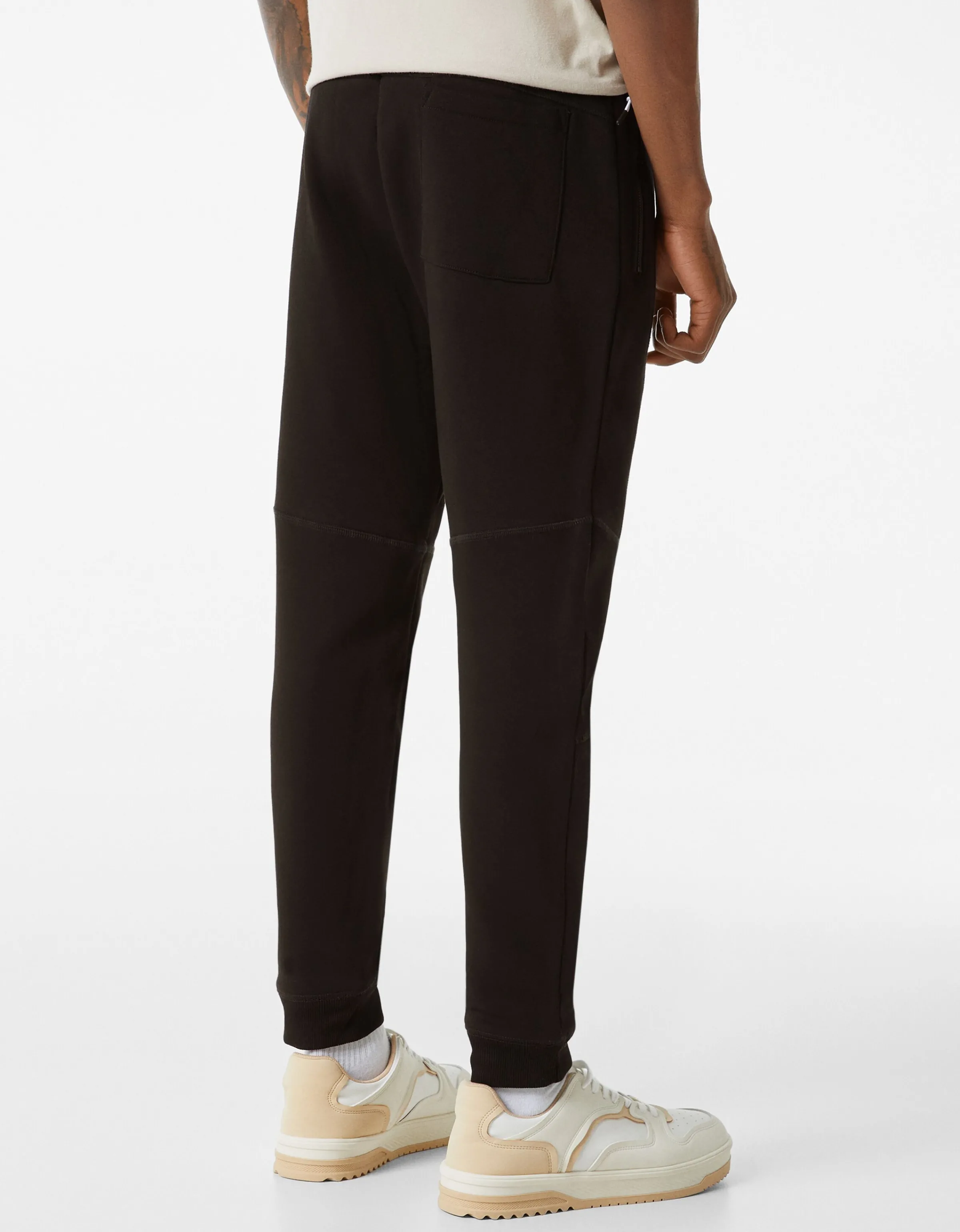 BERSHKA Pantalón felpa jogger cortes Gris Store